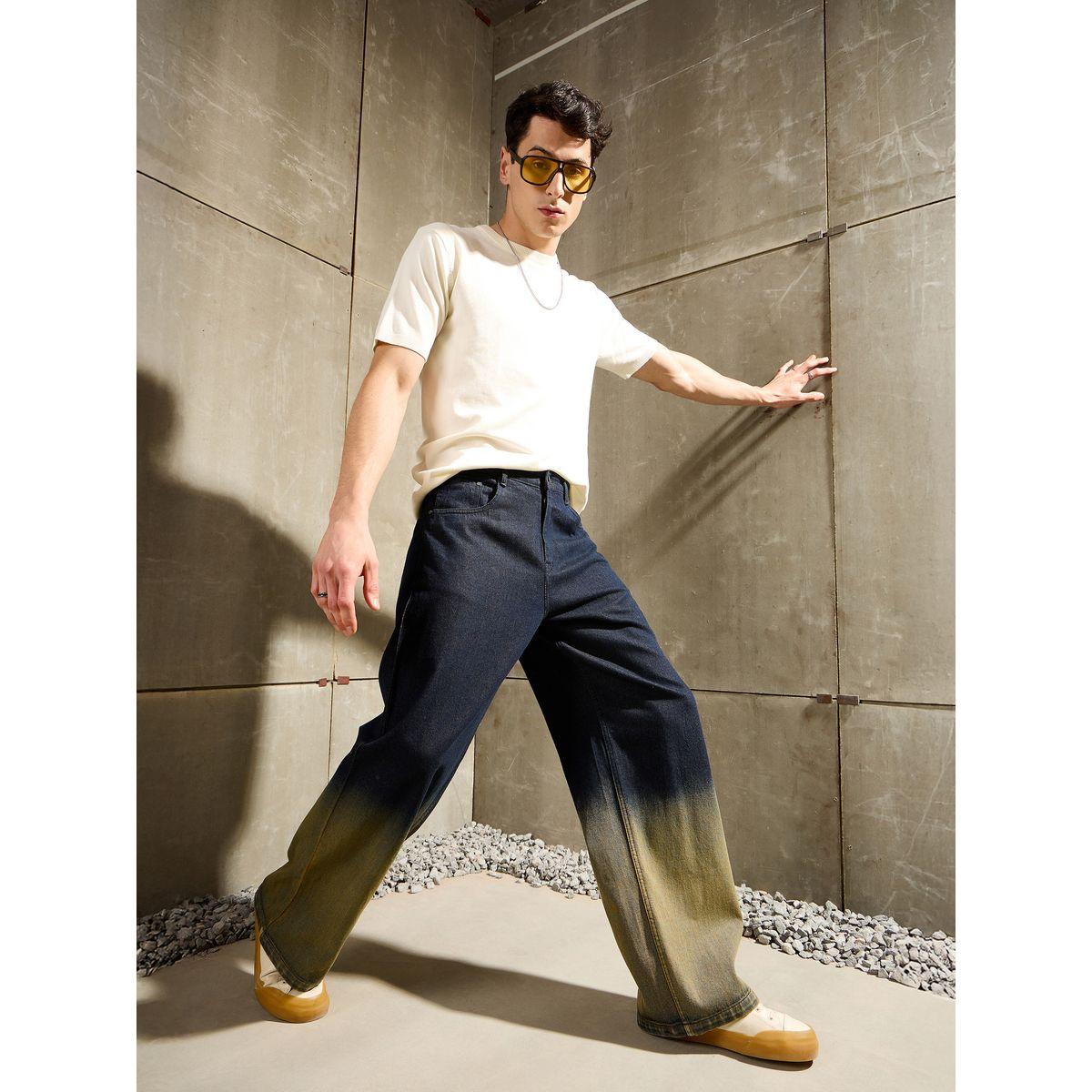 Mascln Sassafras Men Blue Mid Rise Ombre Wide Leg Jeans-men-clothing-bottoms-jeans-image-1