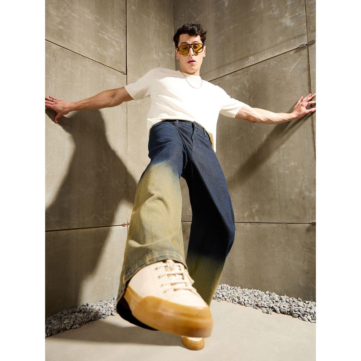 Mascln Sassafras Men Blue Mid Rise Ombre Wide Leg Jeans-men-clothing-bottoms-jeans-image-2