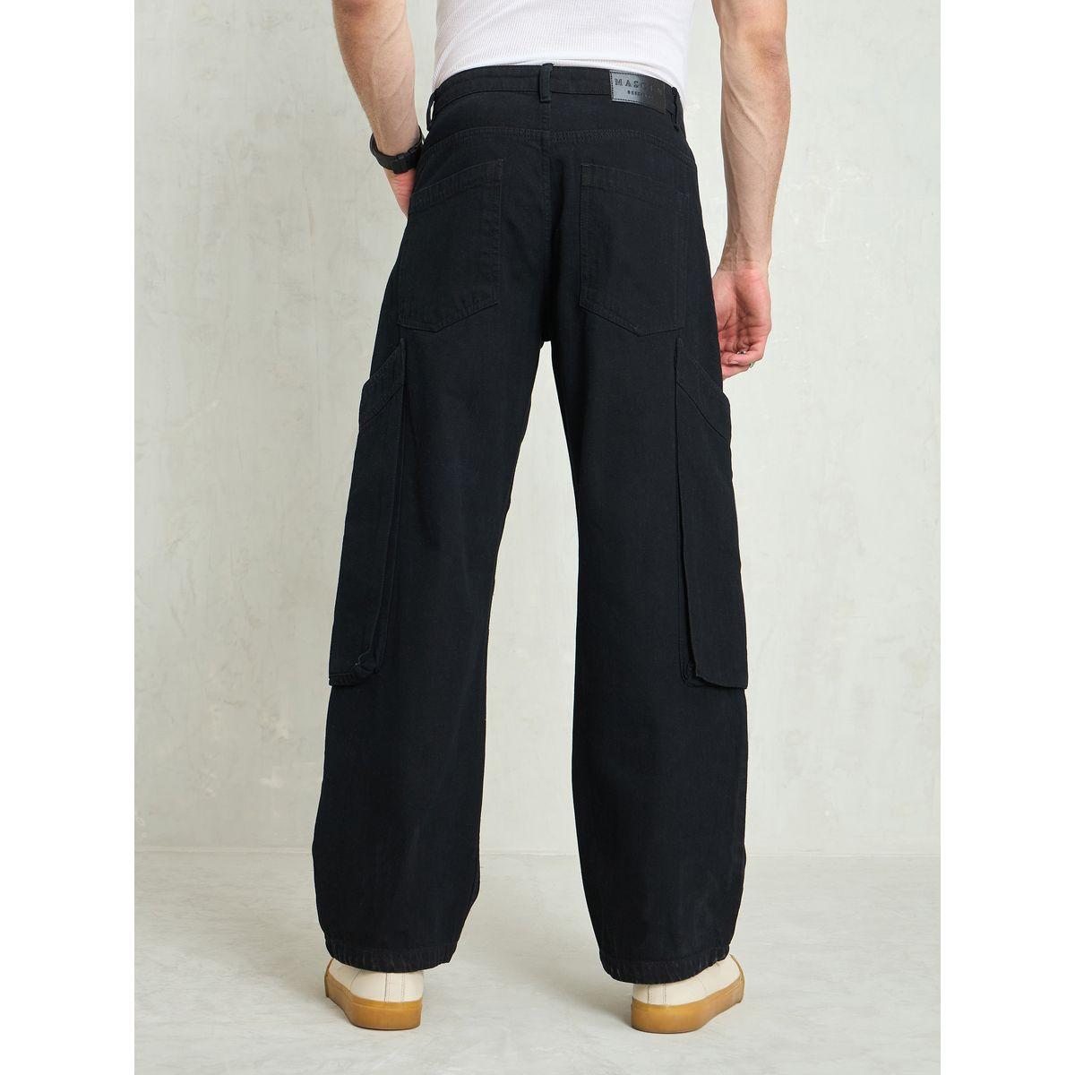 بنطال جينز بقصة أرجل واسعة وتفاصيل جيوب كارجو-men-clothing-bottoms-jeans-image-6