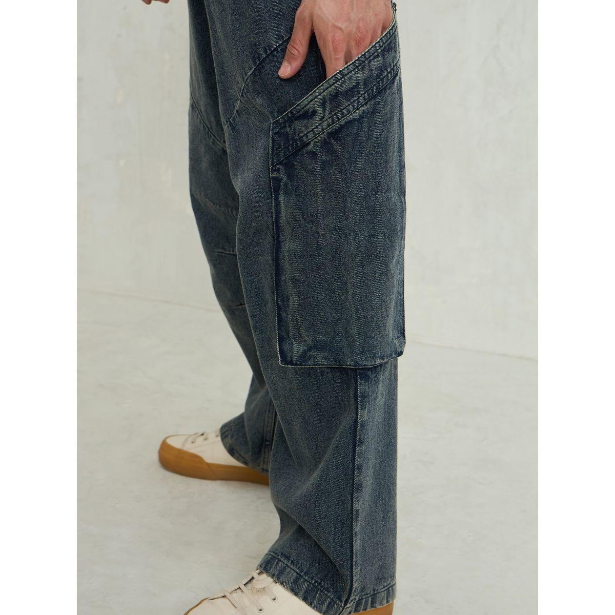 Mascln Sassafras Men Blue Mid Rise Washed Cargo Pocket Detail Wide Leg Jeans-men-clothing-bottoms-jeans-image-5