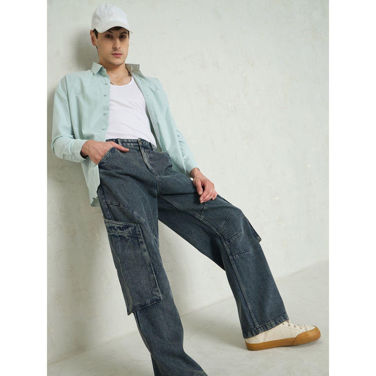 Mascln Sassafras Men Blue Mid Rise Washed Cargo Pocket Detail Wide Leg Jeans-men-clothing-bottoms-jeans-image-7