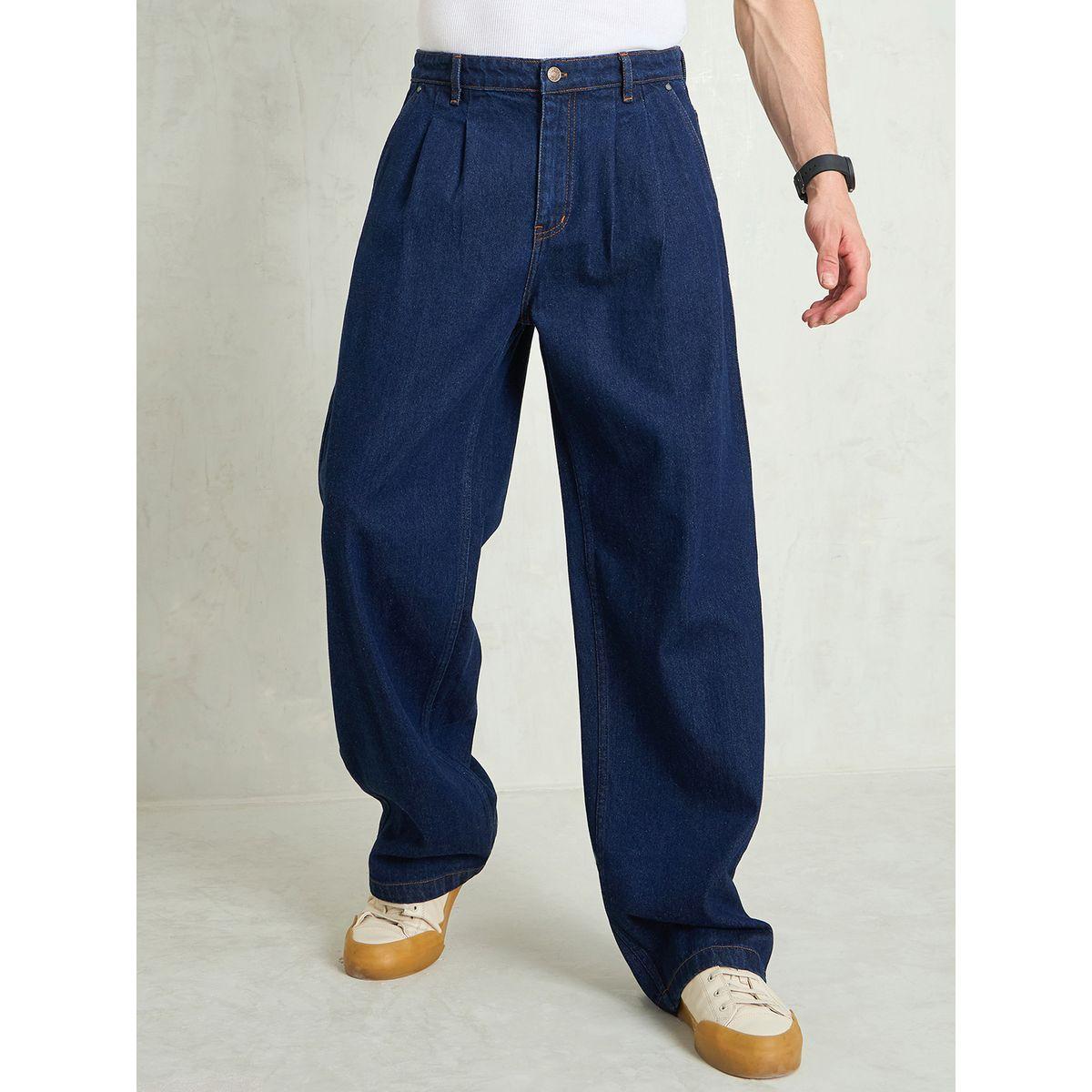 Mascln Sassafras Men Navy Blue Mid Rise Front Dart Wide Leg Jeans-men-clothing-bottoms-jeans-image-7