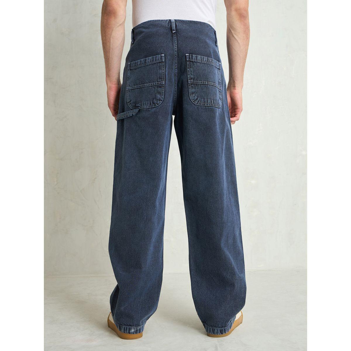 Mascln Sassafras Men Blue Mid Rise Contrast Thread Detail Wide Leg Jeans-men-clothing-bottoms-jeans-image-6