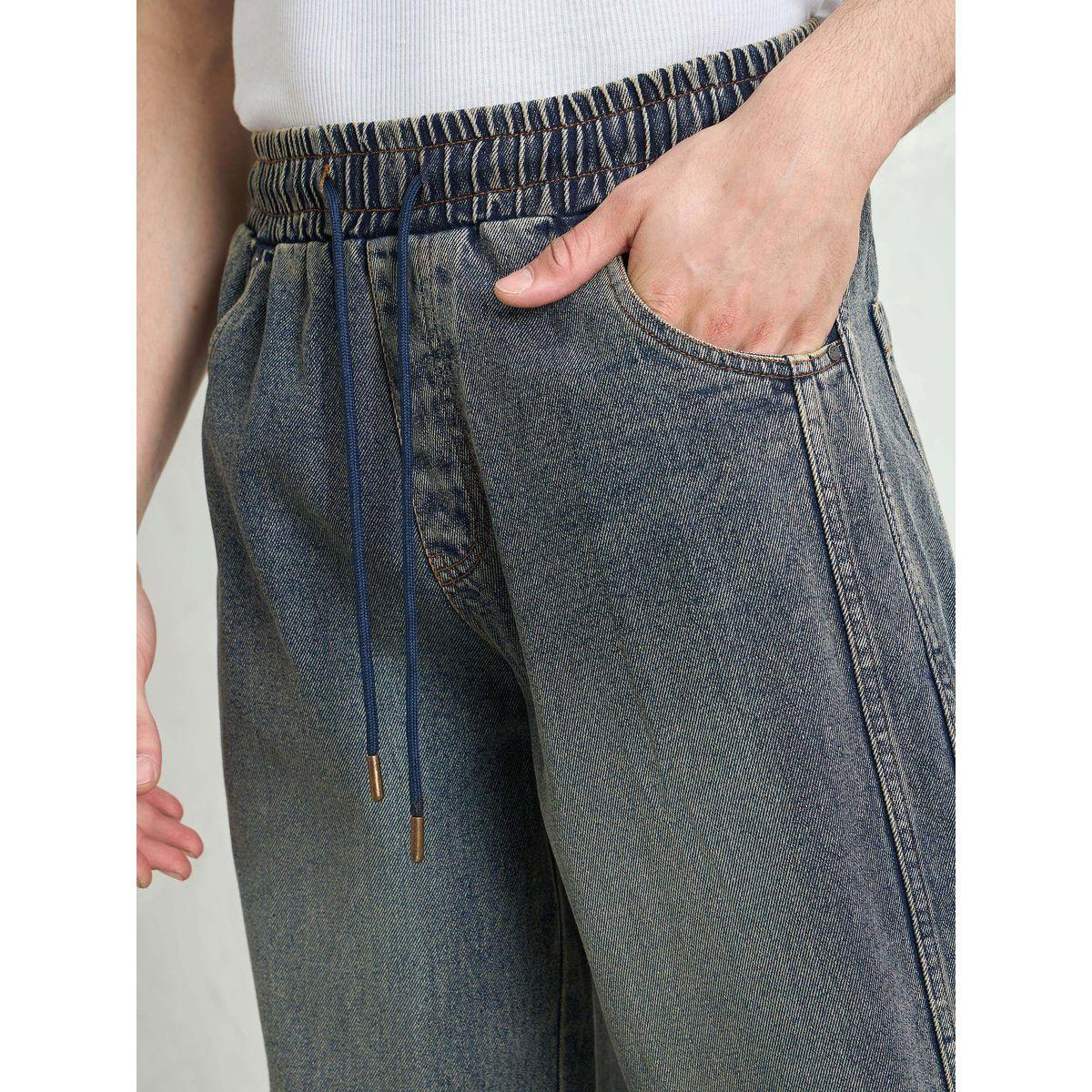 Mascln Sassafras Men Blue Mid Rise Washed Knee Dart Wide Leg Jeans-men-clothing-bottoms-jeans-image-4