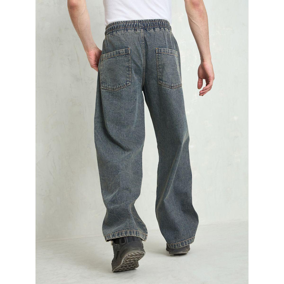 Mascln Sassafras Men Blue Mid Rise Washed Knee Dart Wide Leg Jeans-men-clothing-bottoms-jeans-image-5