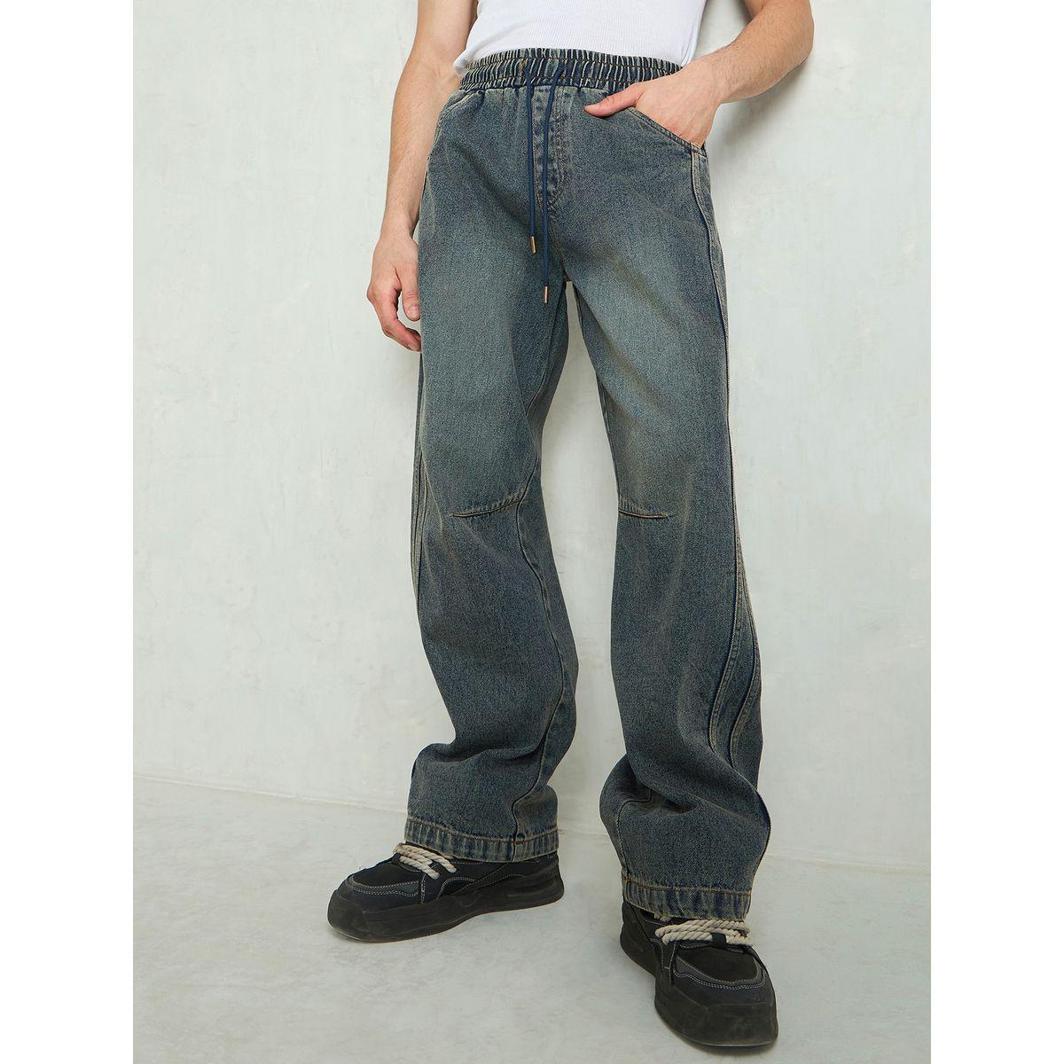Mascln Sassafras Men Blue Mid Rise Washed Knee Dart Wide Leg Jeans-men-clothing-bottoms-jeans-image-7