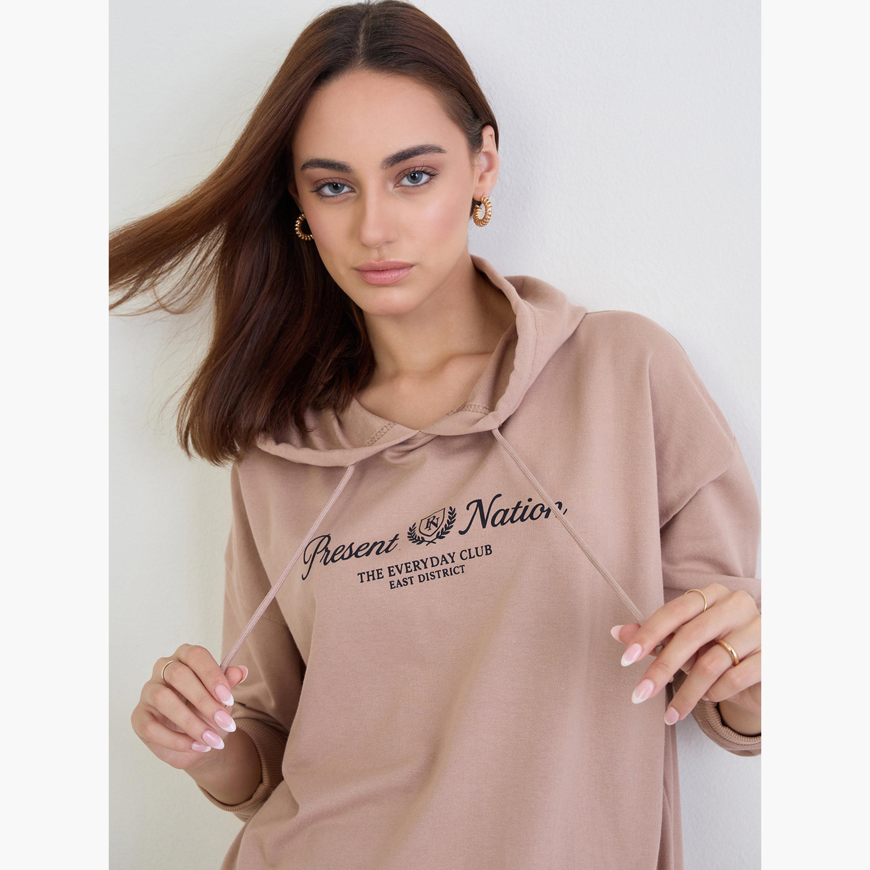 ستايلي - طقم بيج مطبوع حجم كبير مع بنطال رياضي-women-clothing-coordsets-image-3