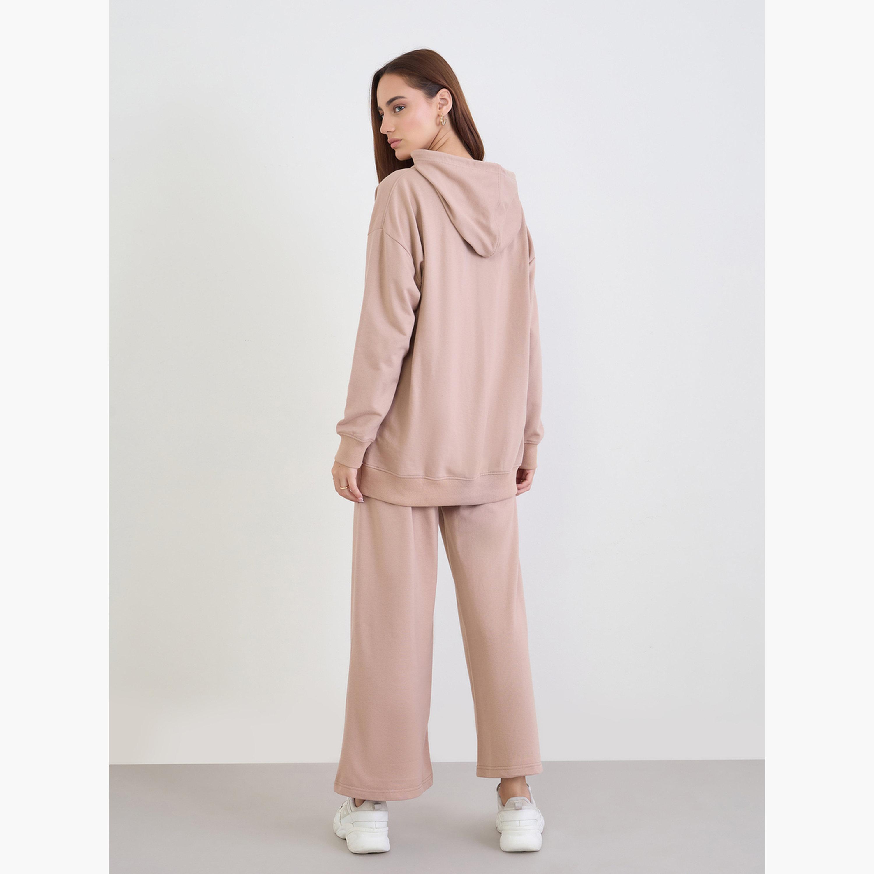 ستايلي - طقم بيج مطبوع حجم كبير مع بنطال رياضي-women-clothing-coordsets-image-4