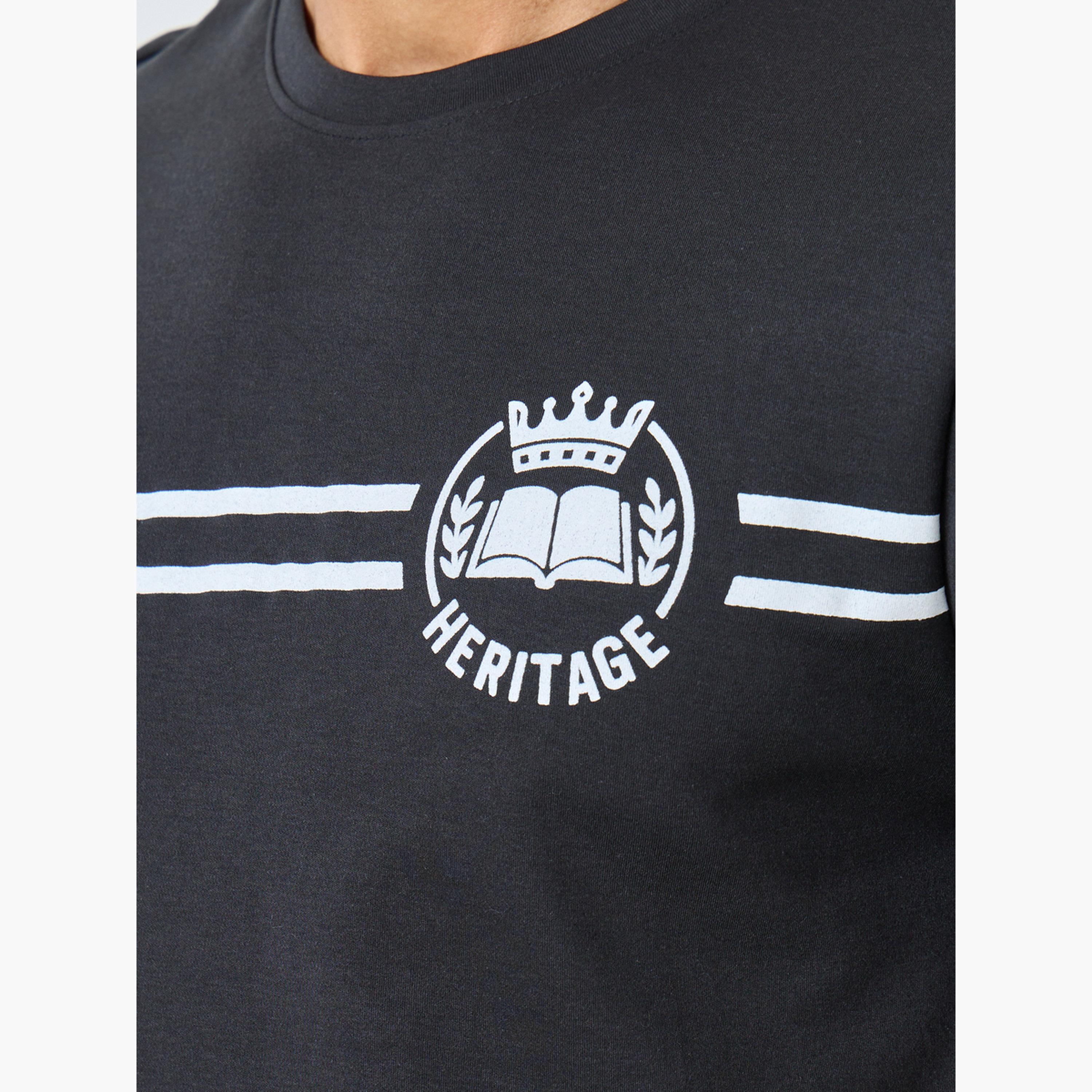 ستايلي - تي شيرت أسود نقشة جرافيكية ورقبة دائرية للرجال-men-clothing-tshirtsandpolos-tshirts-image-4