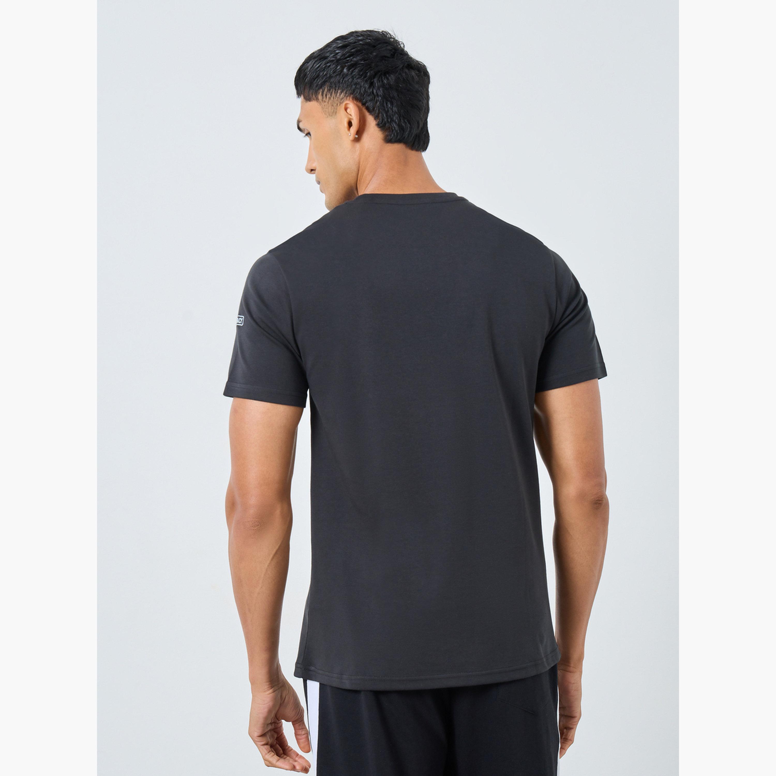 Styli Men Black Graphic Print Crew Neck T-Shirt-men-clothing-tshirtsandpolos-tshirts-image-5