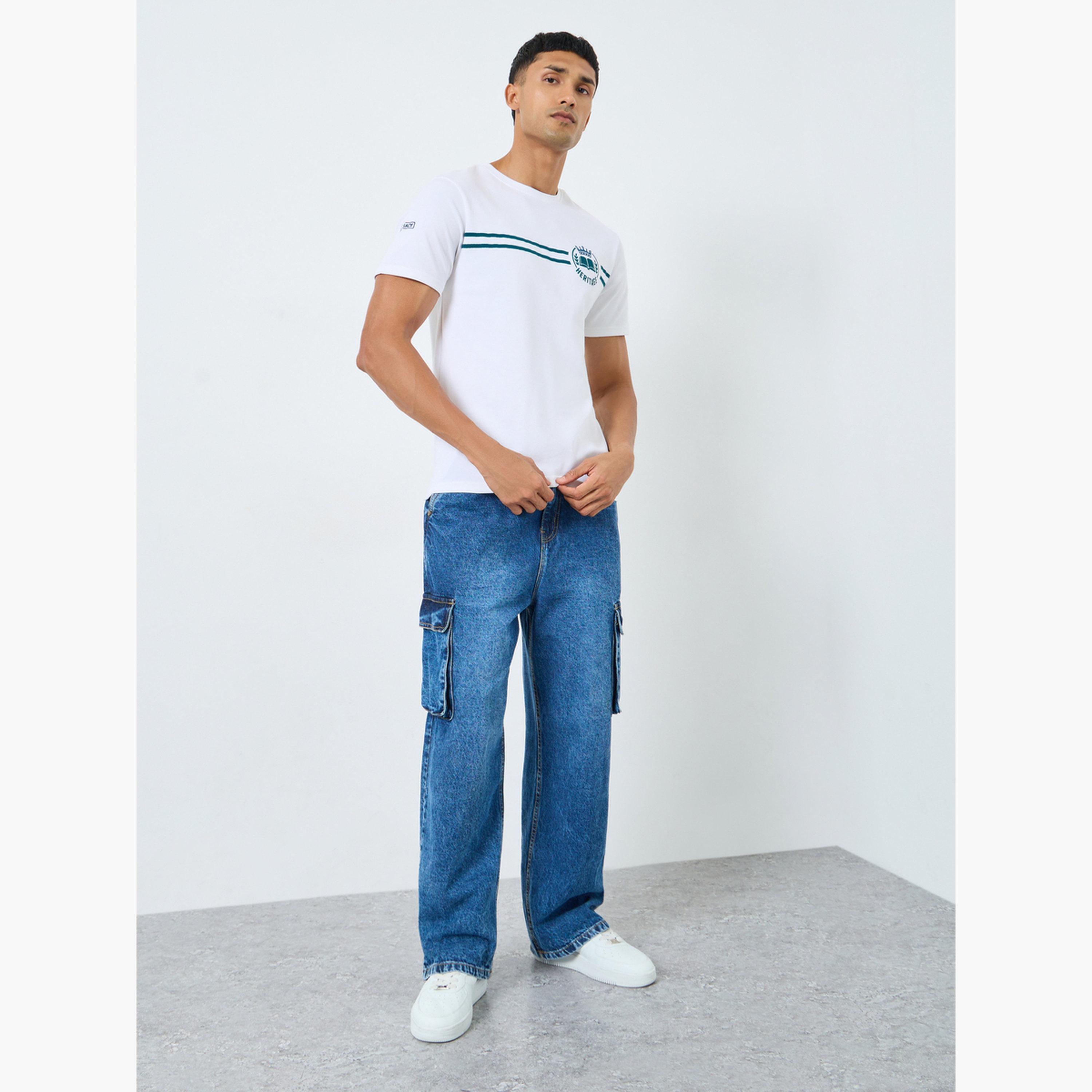 Styli Men White HD Print Interlock Athleisure T-Shirt-men-clothing-tshirtsandpolos-tshirts-image-2