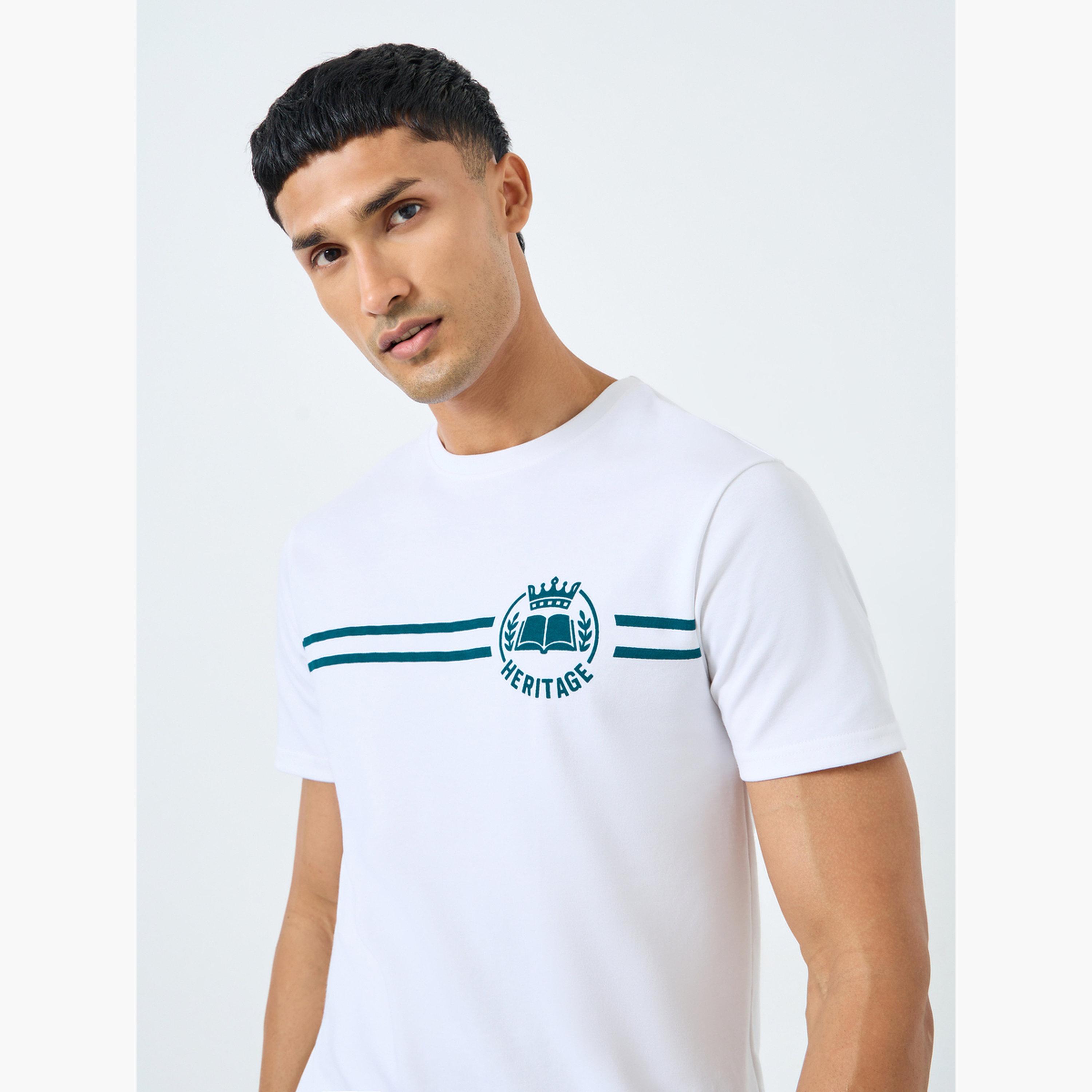 Styli Men White HD Print Interlock Athleisure T-Shirt-men-clothing-tshirtsandpolos-tshirts-image-3