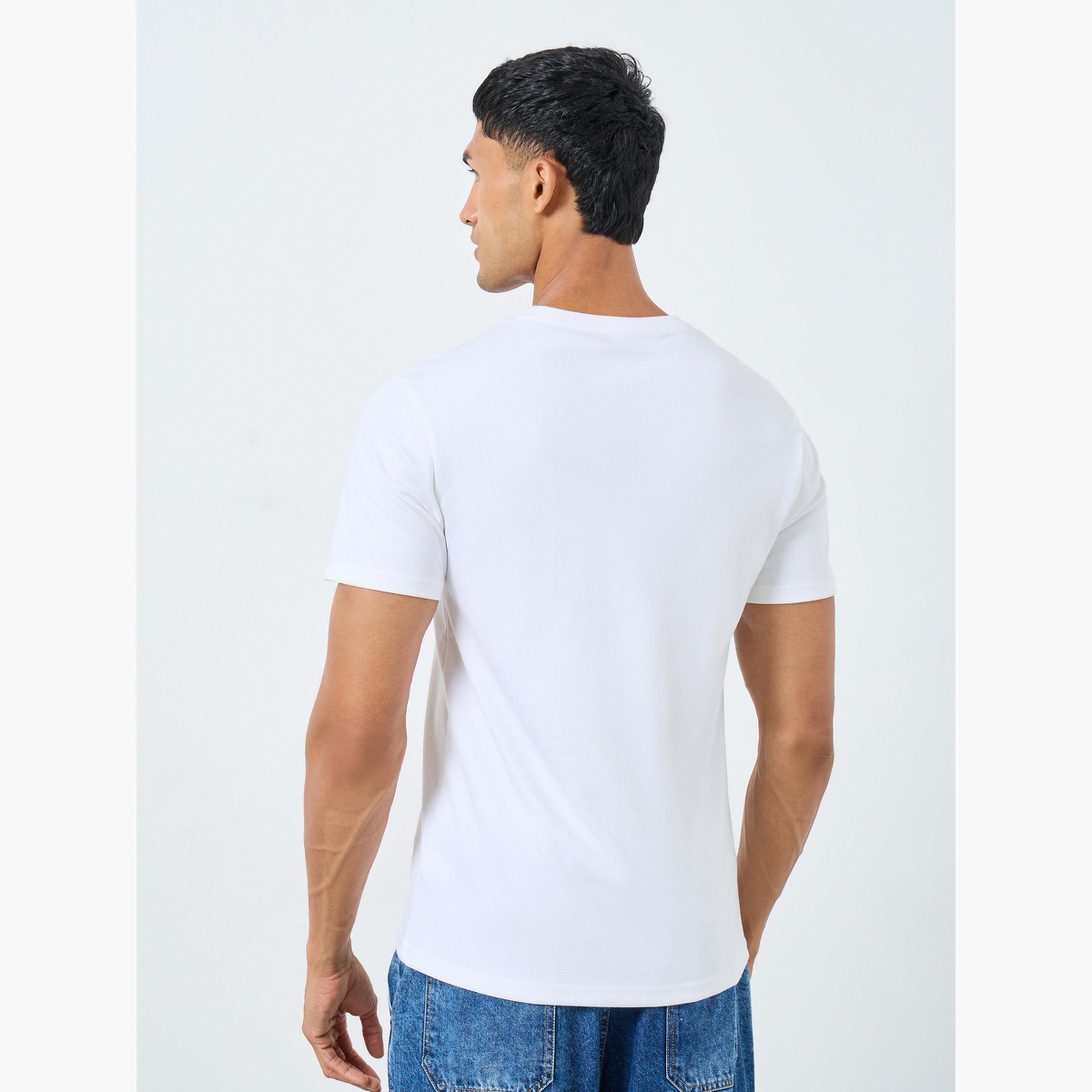 Styli Men White HD Print Interlock Athleisure T-Shirt-men-clothing-tshirtsandpolos-tshirts-image-5