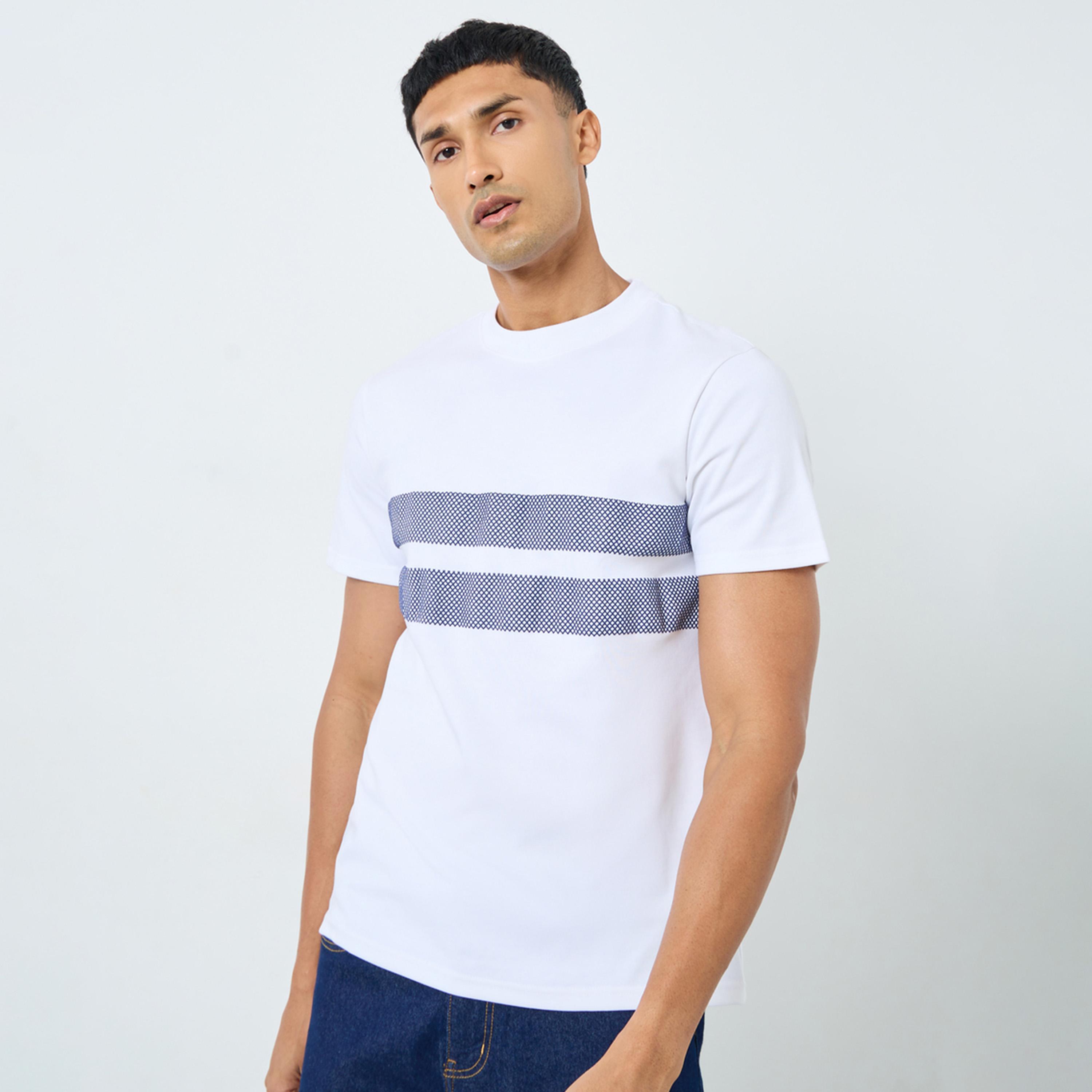 Styli Men White HD Print Mock Neck T-Shirt-men-clothing-tshirtsandpolos-tshirts-image-1