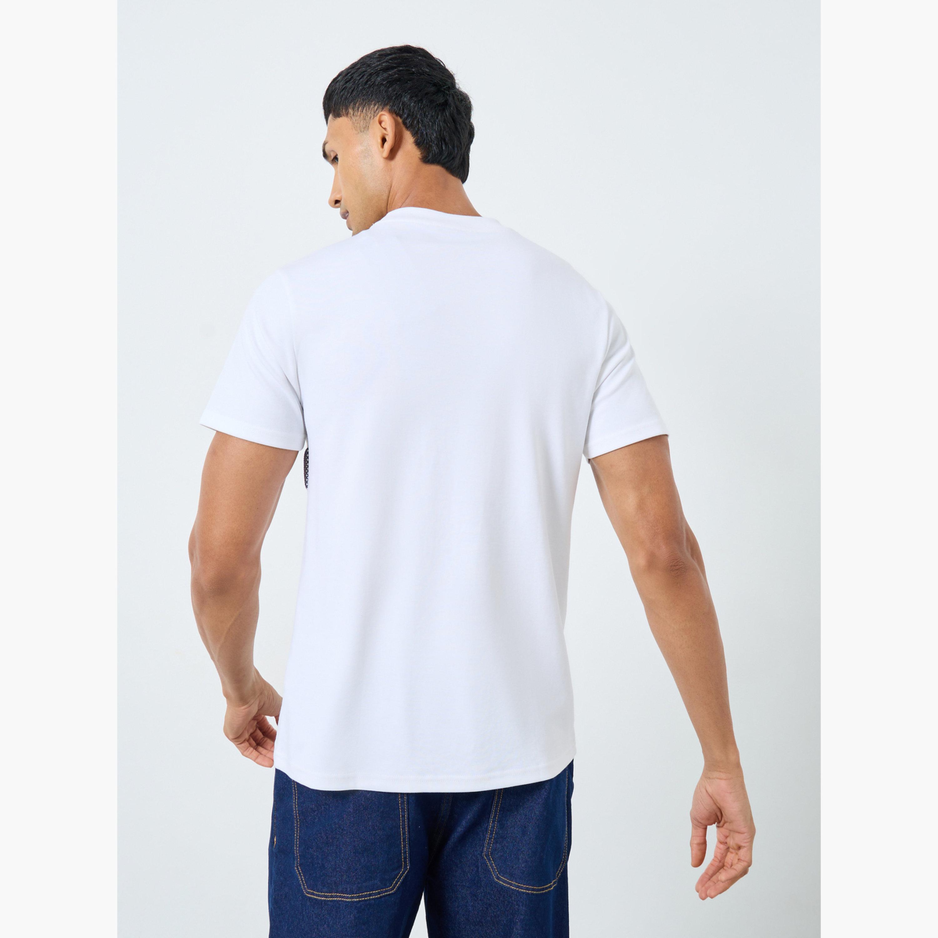 Styli Men White HD Print Mock Neck T-Shirt-men-clothing-tshirtsandpolos-tshirts-image-4