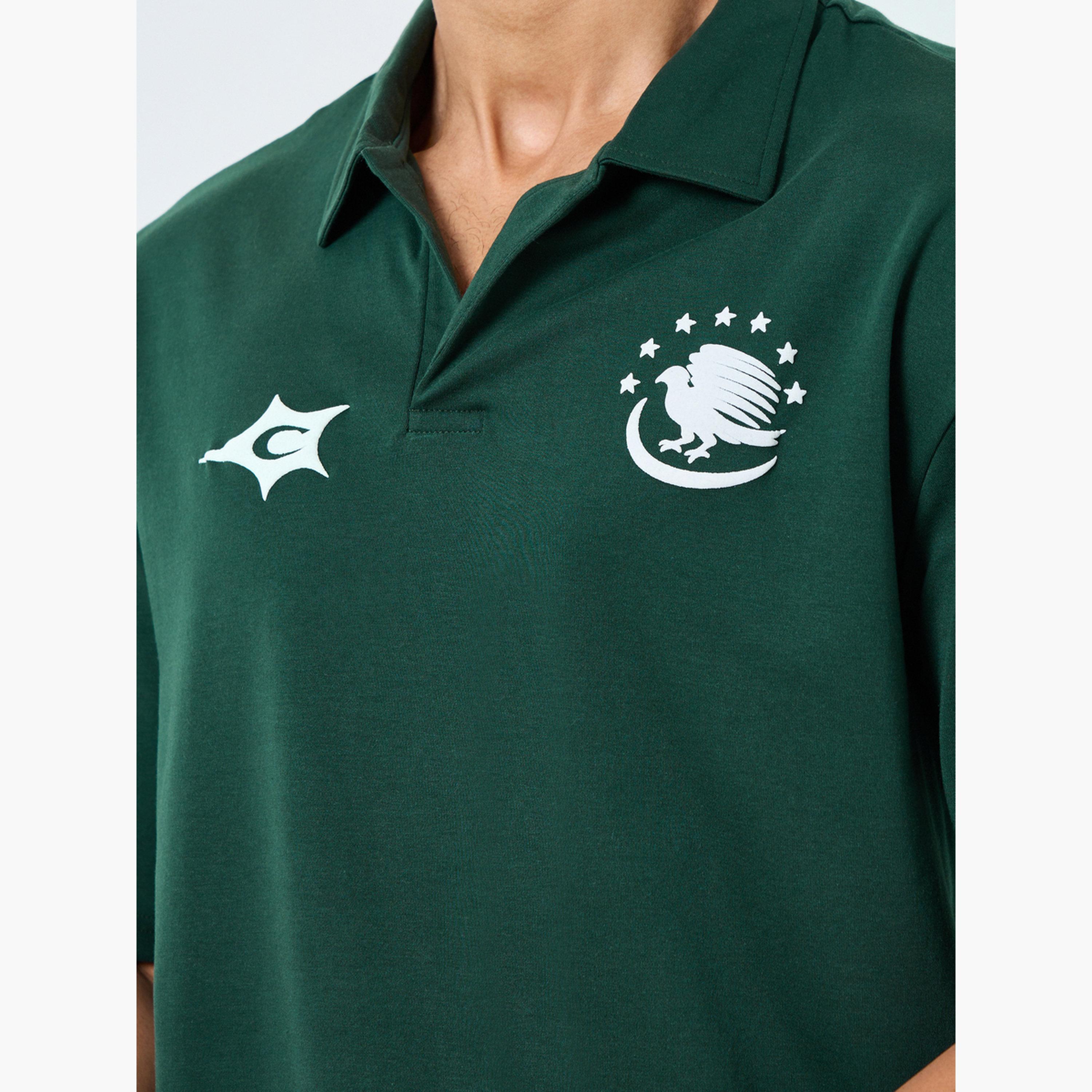 Styli Men Green Graphic Print Oversized Polo-men-clothing-tshirtsandpolos-polos-image-3