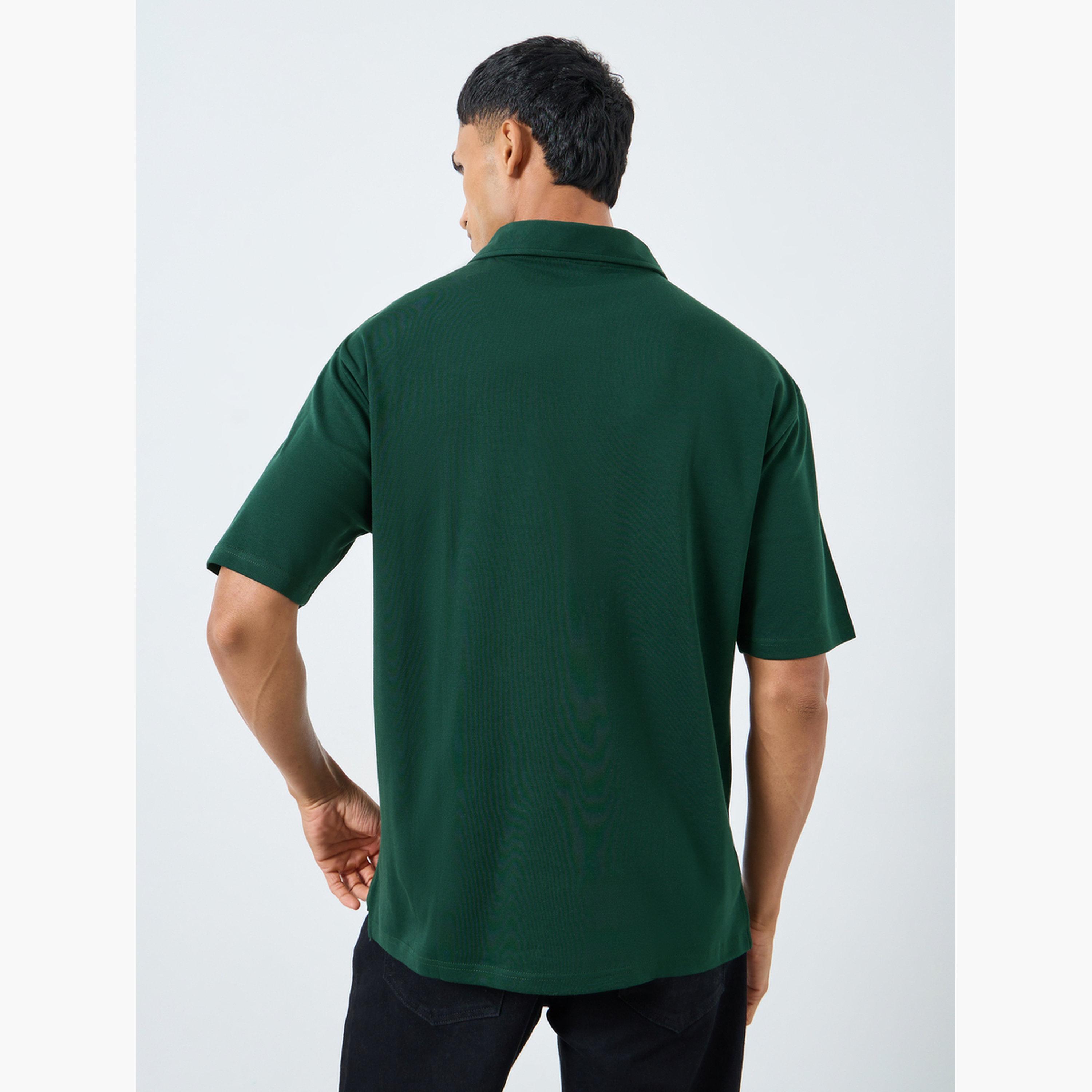 Styli Men Green Graphic Print Oversized Polo-men-clothing-tshirtsandpolos-polos-image-4