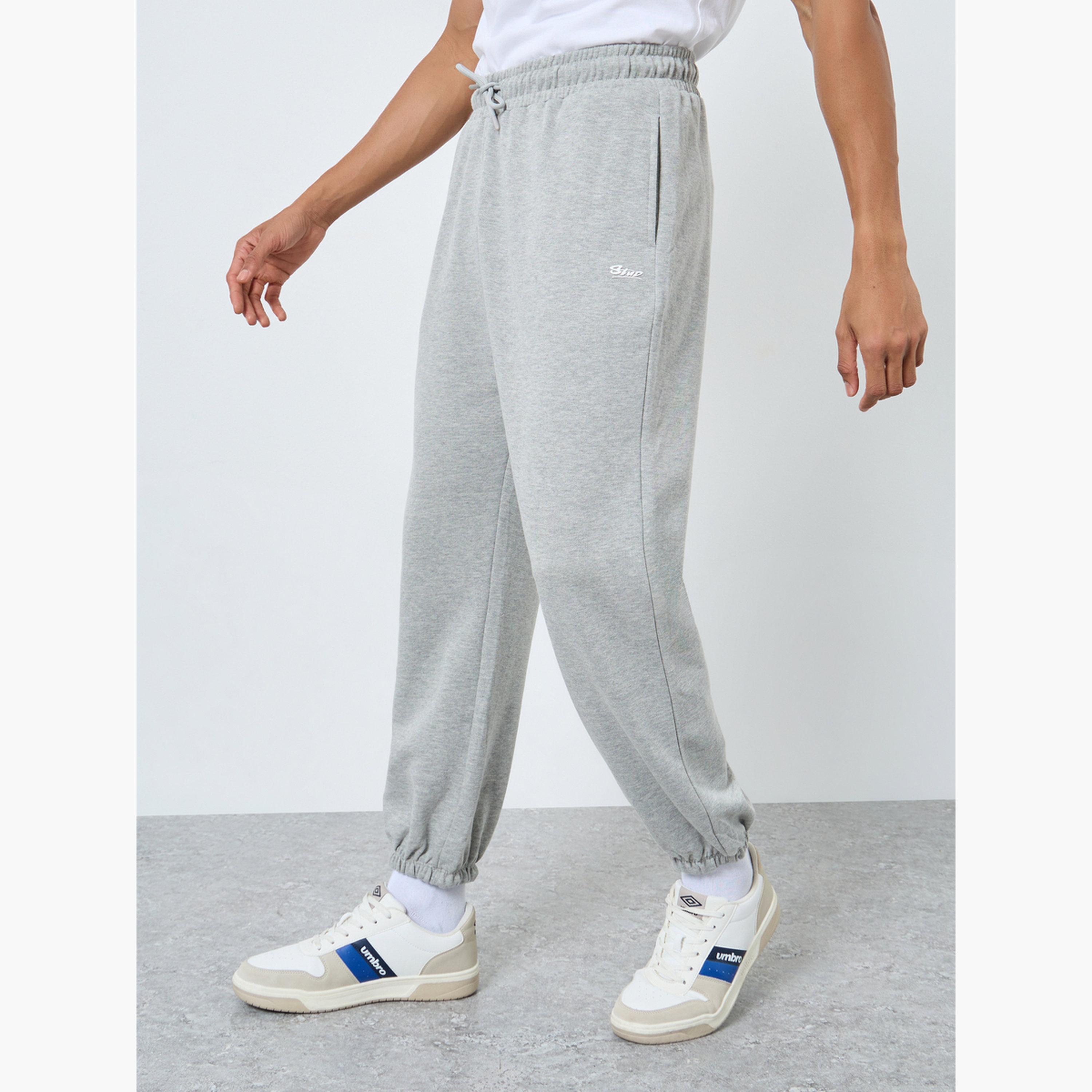 Styli Men Grey Oversized Joggers with Drawstring-men-clothing-bottoms-joggers-image-1