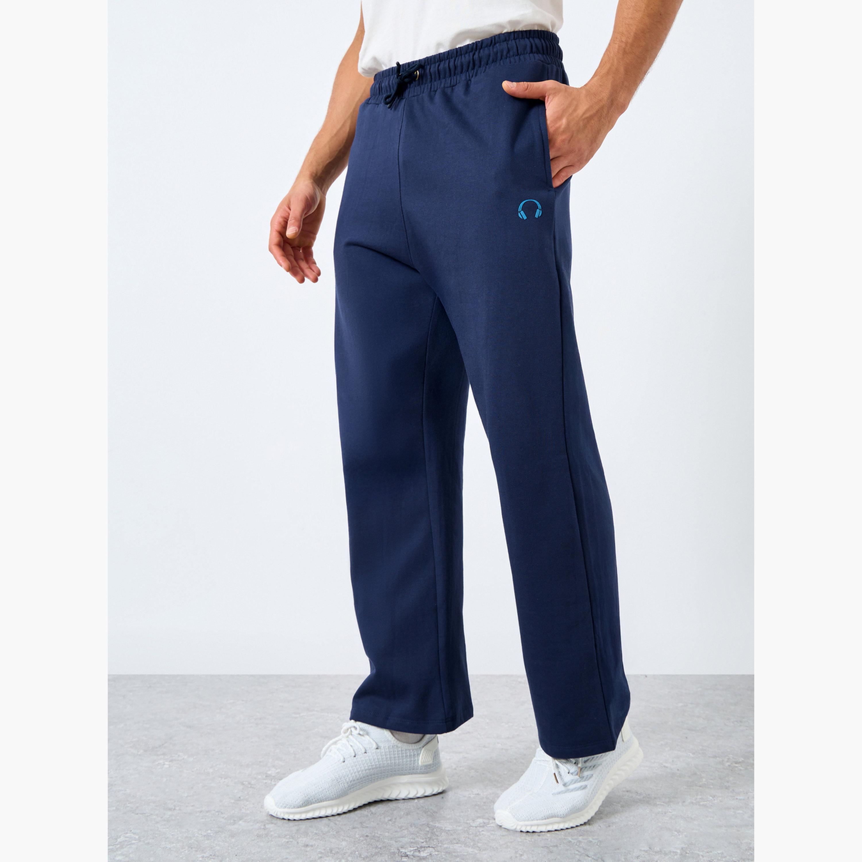 Styli Men Navy Blue Oversized Joggers-men-clothing-bottoms-joggers-image-1