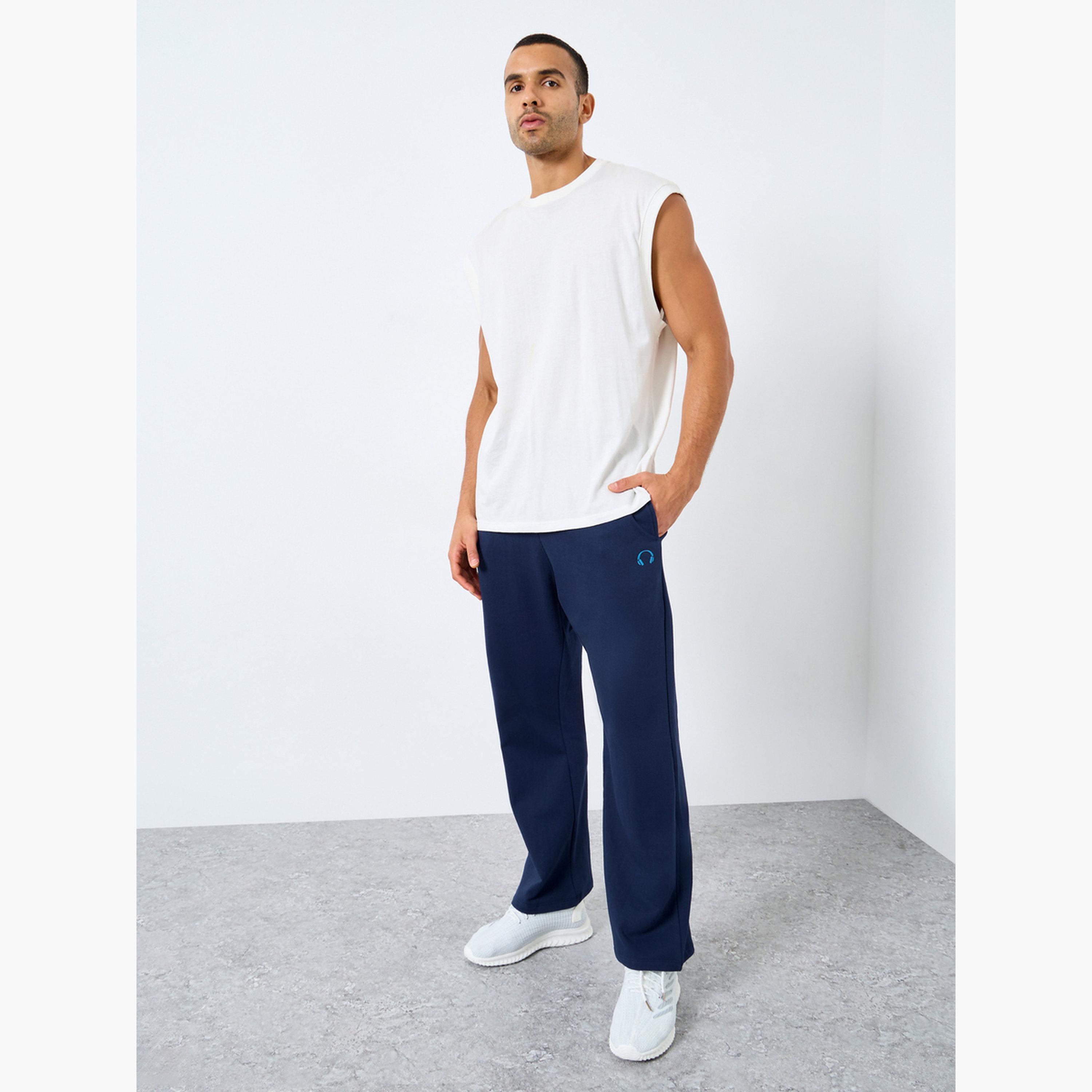 Styli Men Navy Blue Oversized Joggers-men-clothing-bottoms-joggers-image-2