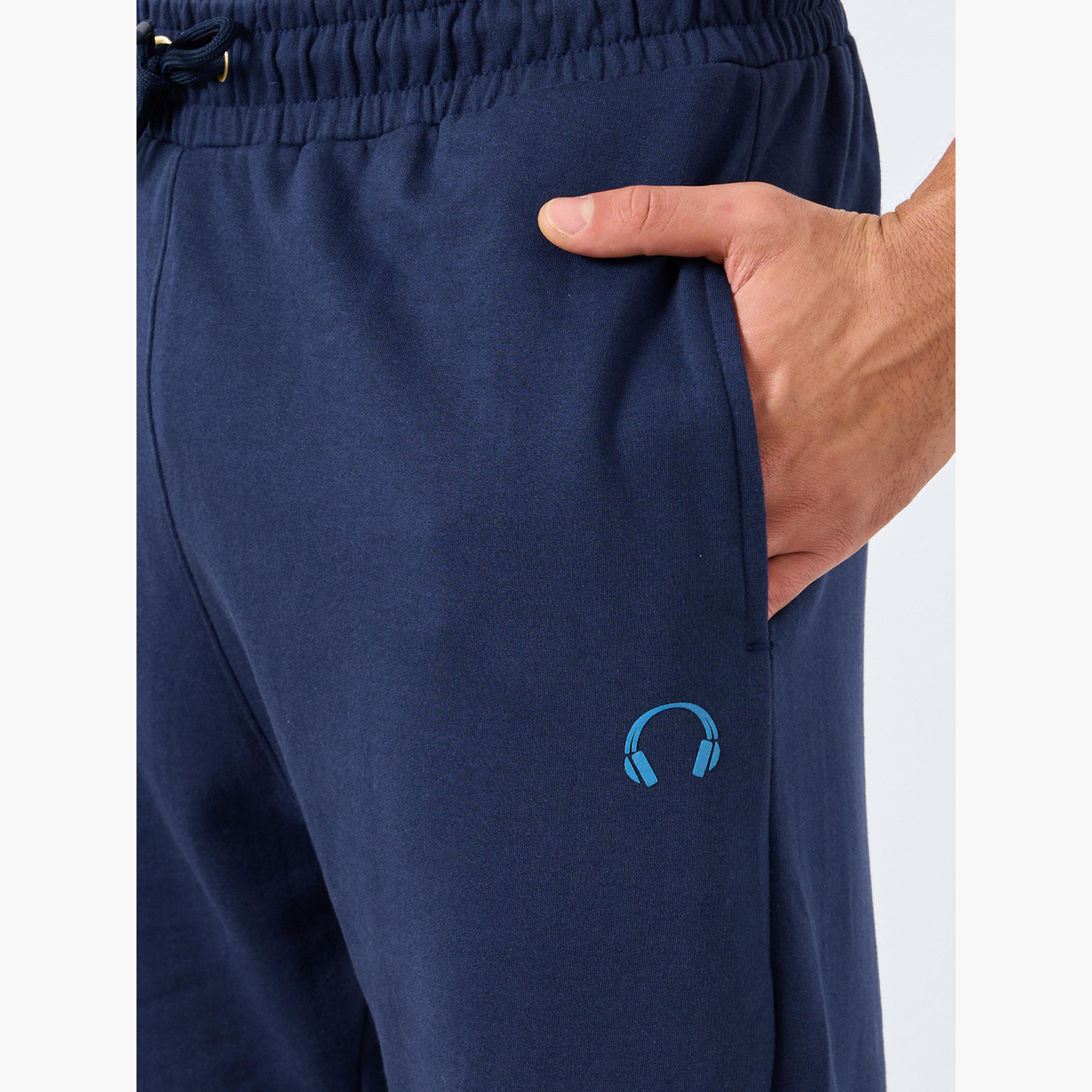 Styli Men Navy Blue Oversized Joggers-men-clothing-bottoms-joggers-image-3