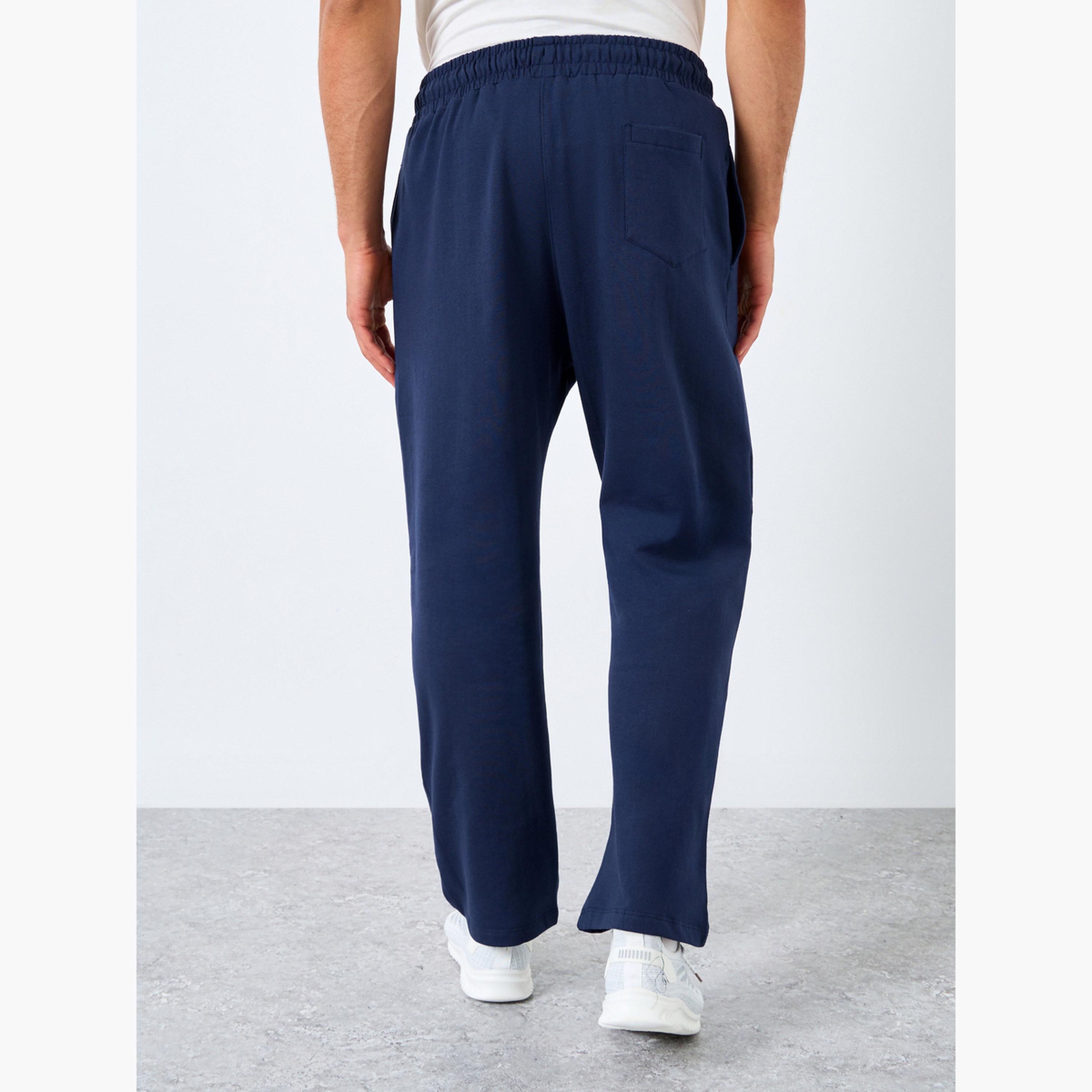 Styli Men Navy Blue Oversized Joggers-men-clothing-bottoms-joggers-image-4