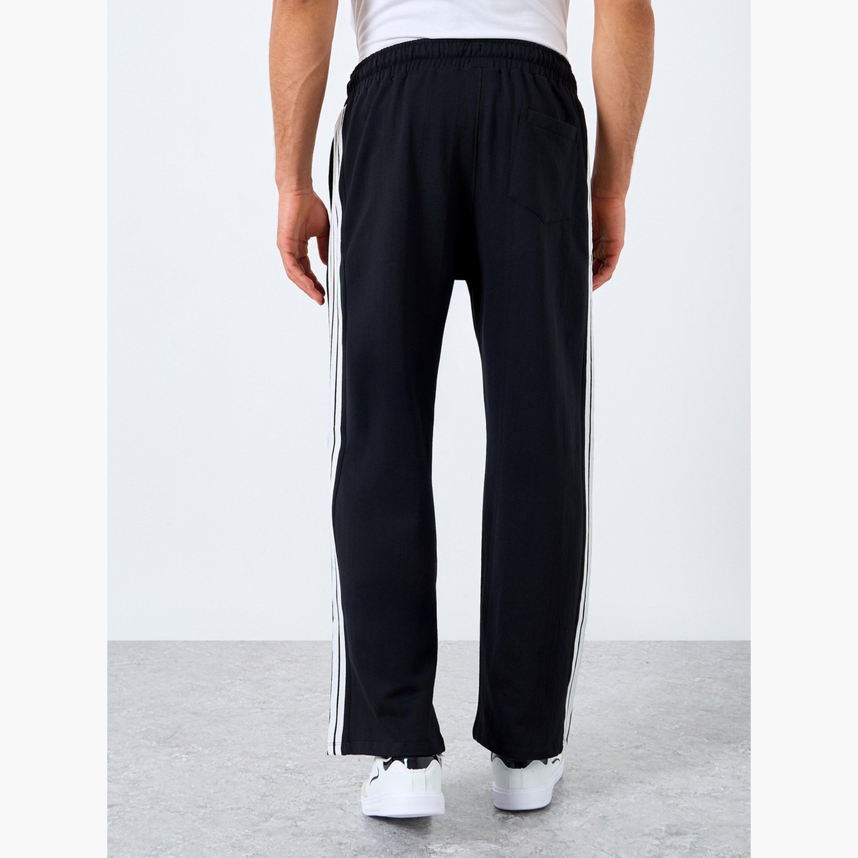 Styli Men Solid Oversized Side Tape Fleece Joggers-men-clothing-bottoms-joggers-image-4