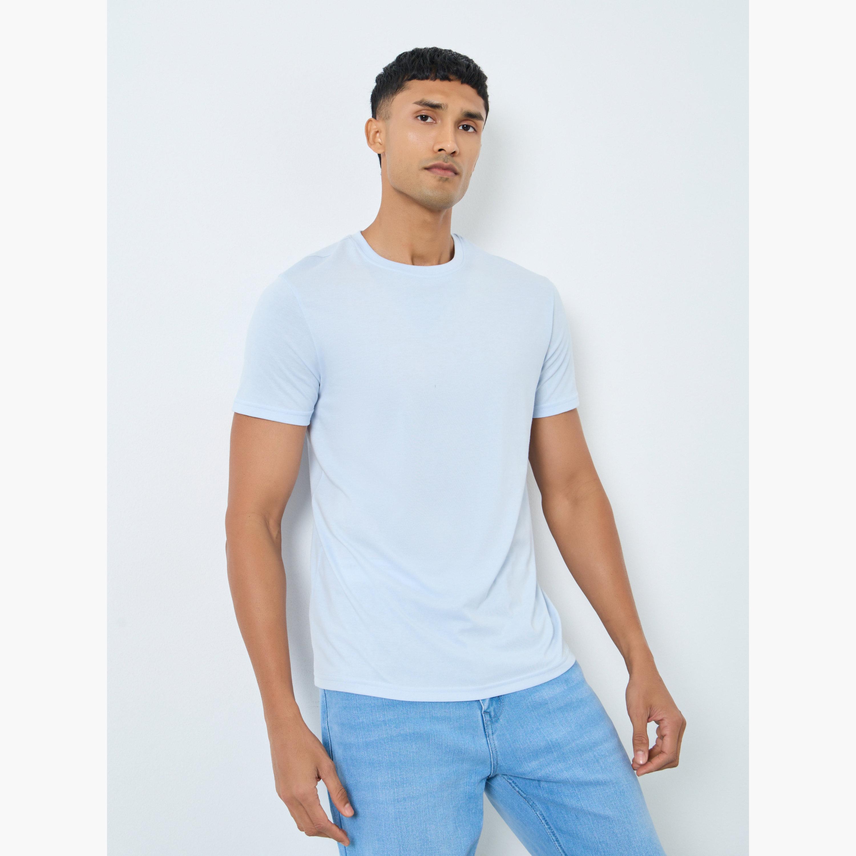 Styli Men Light Blue Embroidered Oversized T-Shirt-men-clothing-tshirtsandpolos-tshirts-image-1