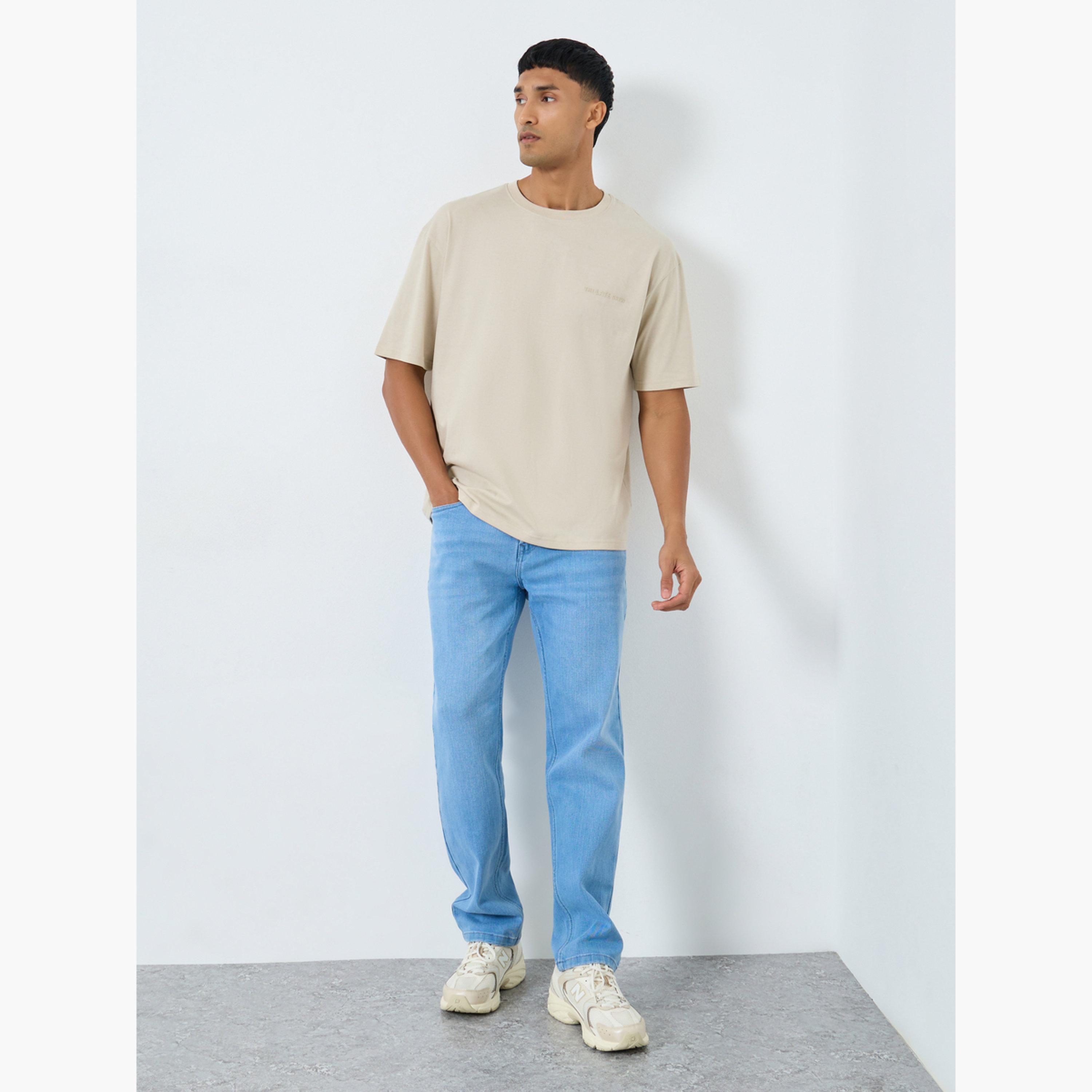 Styli Men Beige Oversized Printed Jersey T-Shirt-men-clothing-tshirtsandpolos-tshirts-image-2