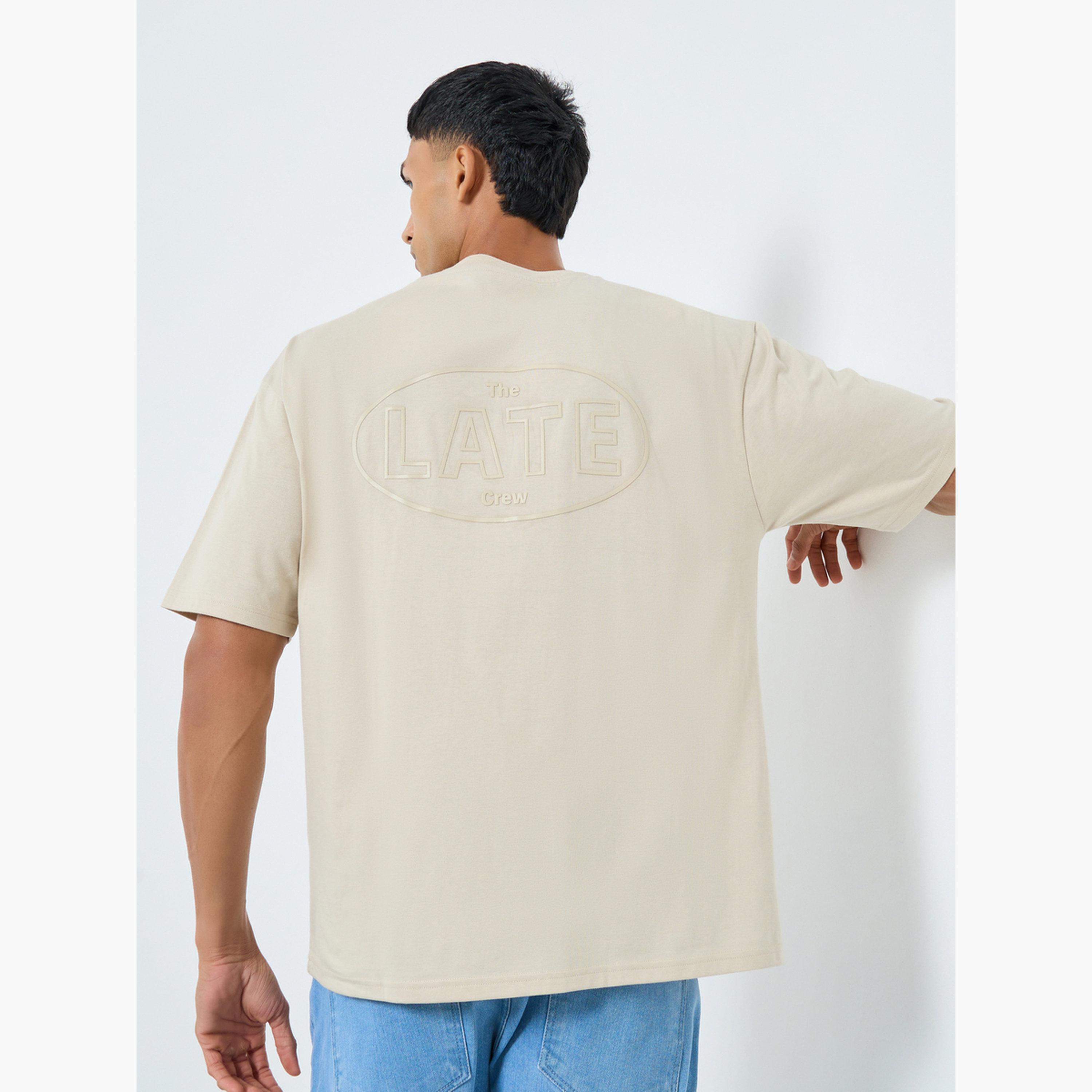Styli Men Beige Oversized Printed Jersey T-Shirt-men-clothing-tshirtsandpolos-tshirts-image-3