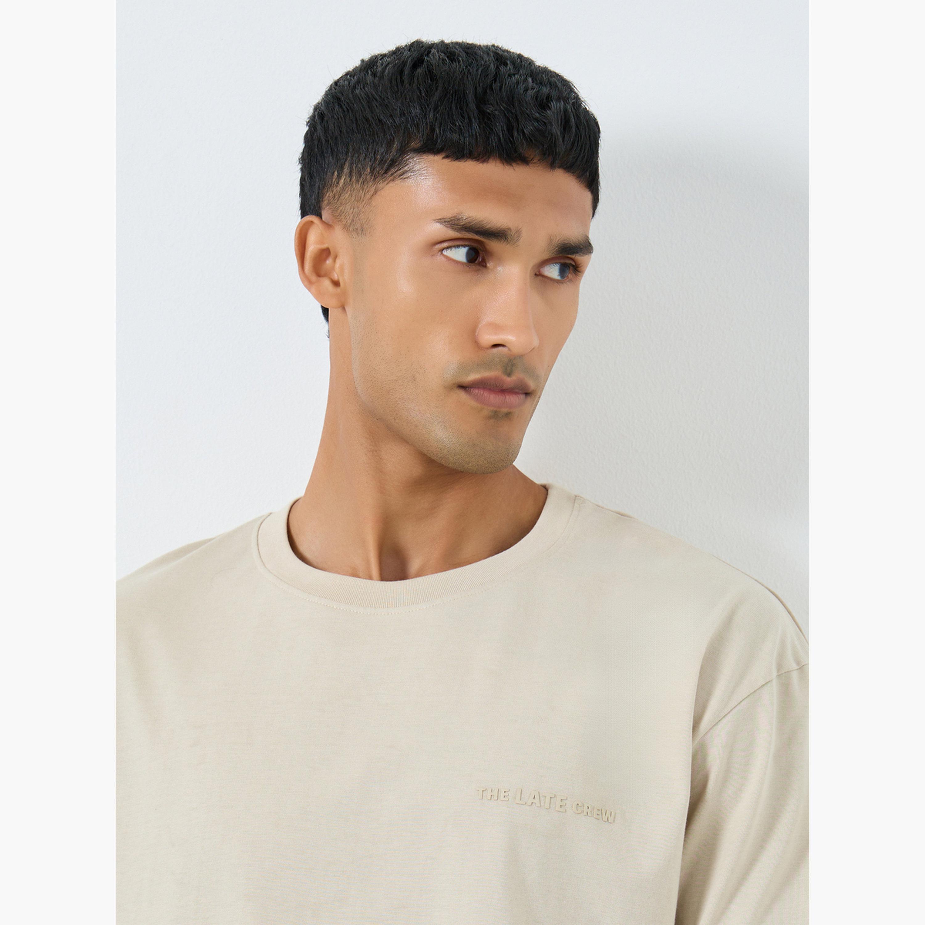 Styli Men Beige Oversized Printed Jersey T-Shirt-men-clothing-tshirtsandpolos-tshirts-image-4