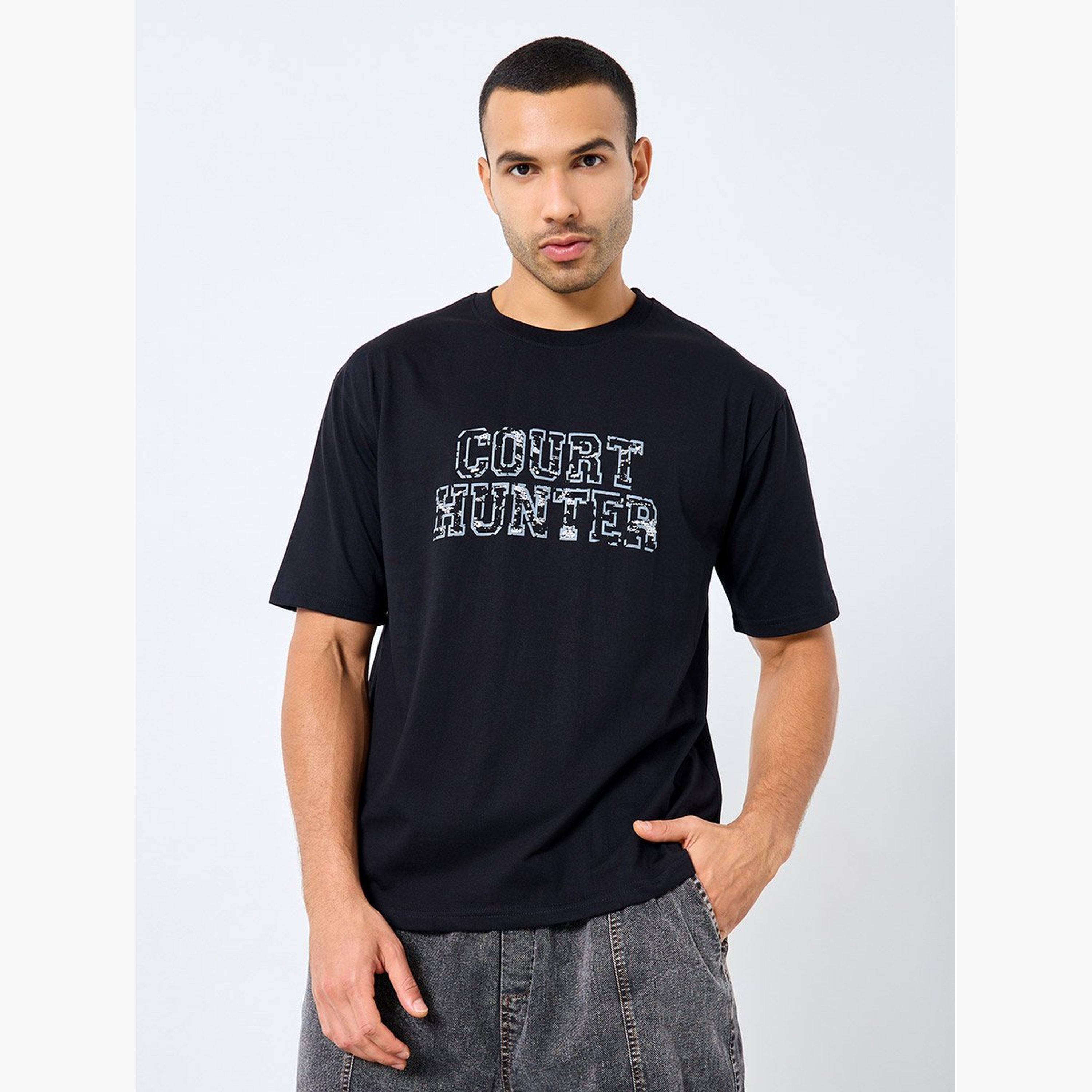 Styli Men Black Oversized Printed Jersey T-Shirt-men-clothing-tshirtsandpolos-tshirts-image-1