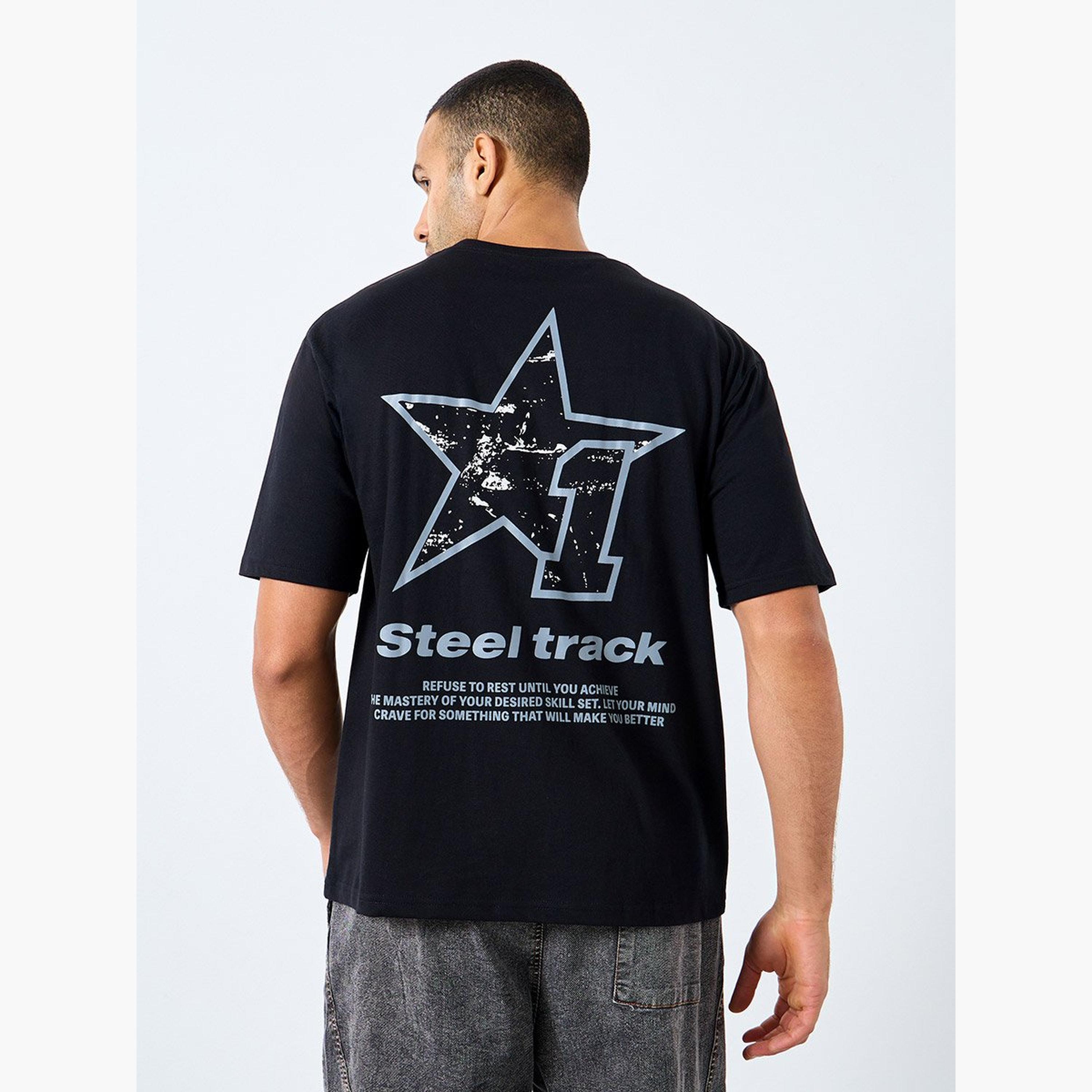 Styli Men Black Oversized Printed Jersey T-Shirt-men-clothing-tshirtsandpolos-tshirts-image-2
