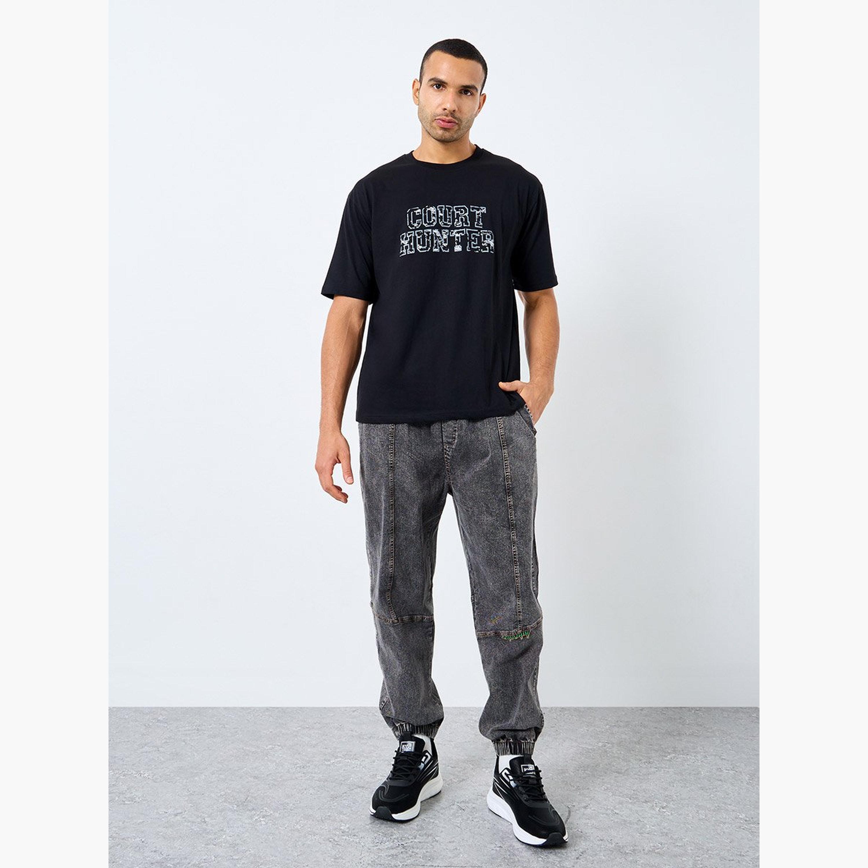 Styli Men Black Oversized Printed Jersey T-Shirt-men-clothing-tshirtsandpolos-tshirts-image-3