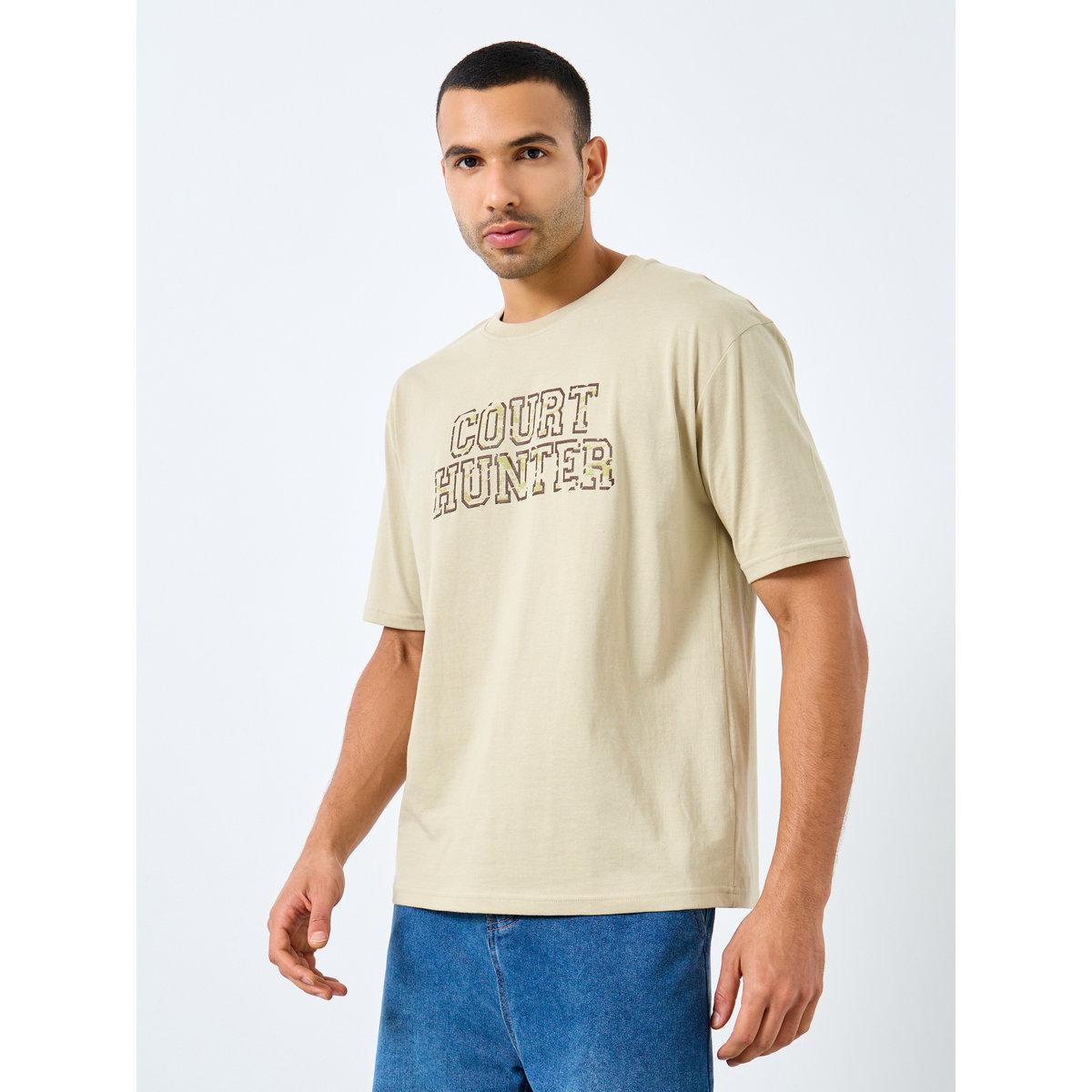 Styli Men Khaki Oversized Printed Jersey T-Shirt-men-clothing-tshirtsandpolos-tshirts-image-2
