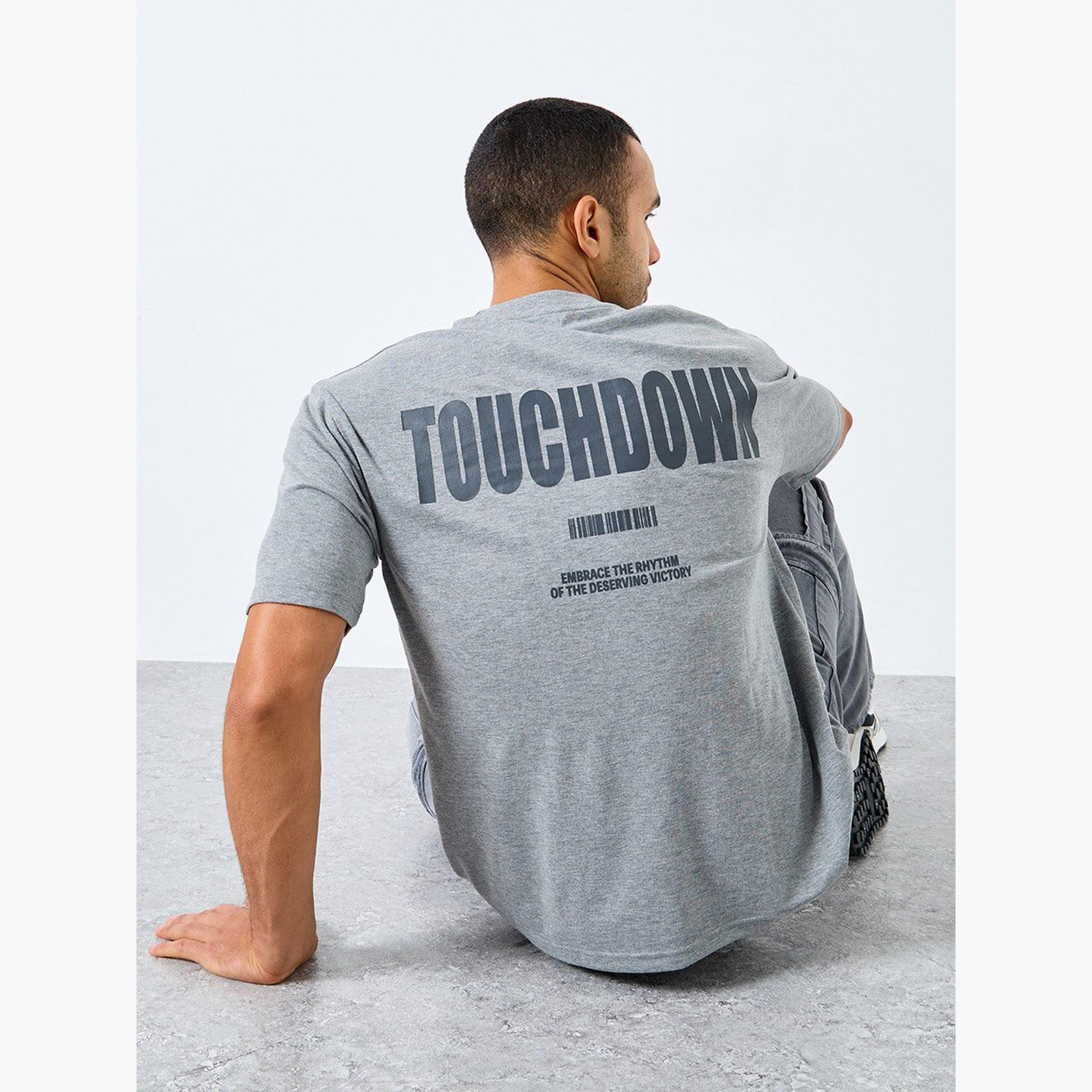 Styli Men Grey Oversized Slogan Print Jersey T-Shirt-men-clothing-tshirtsandpolos-tshirts-image-2