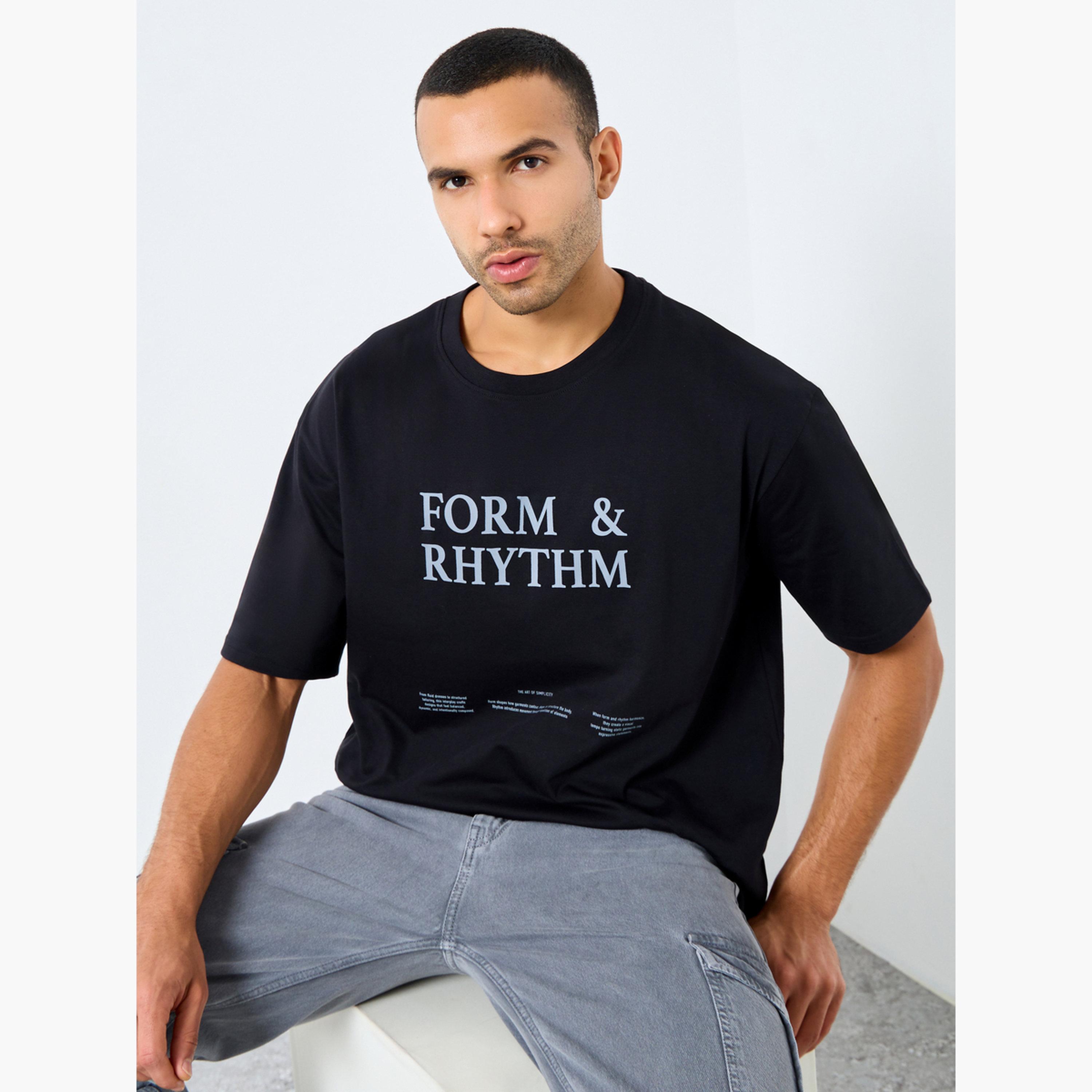 Styli Men Black Graphic Print Oversized T-Shirt-men-clothing-tshirtsandpolos-tshirts-image-1