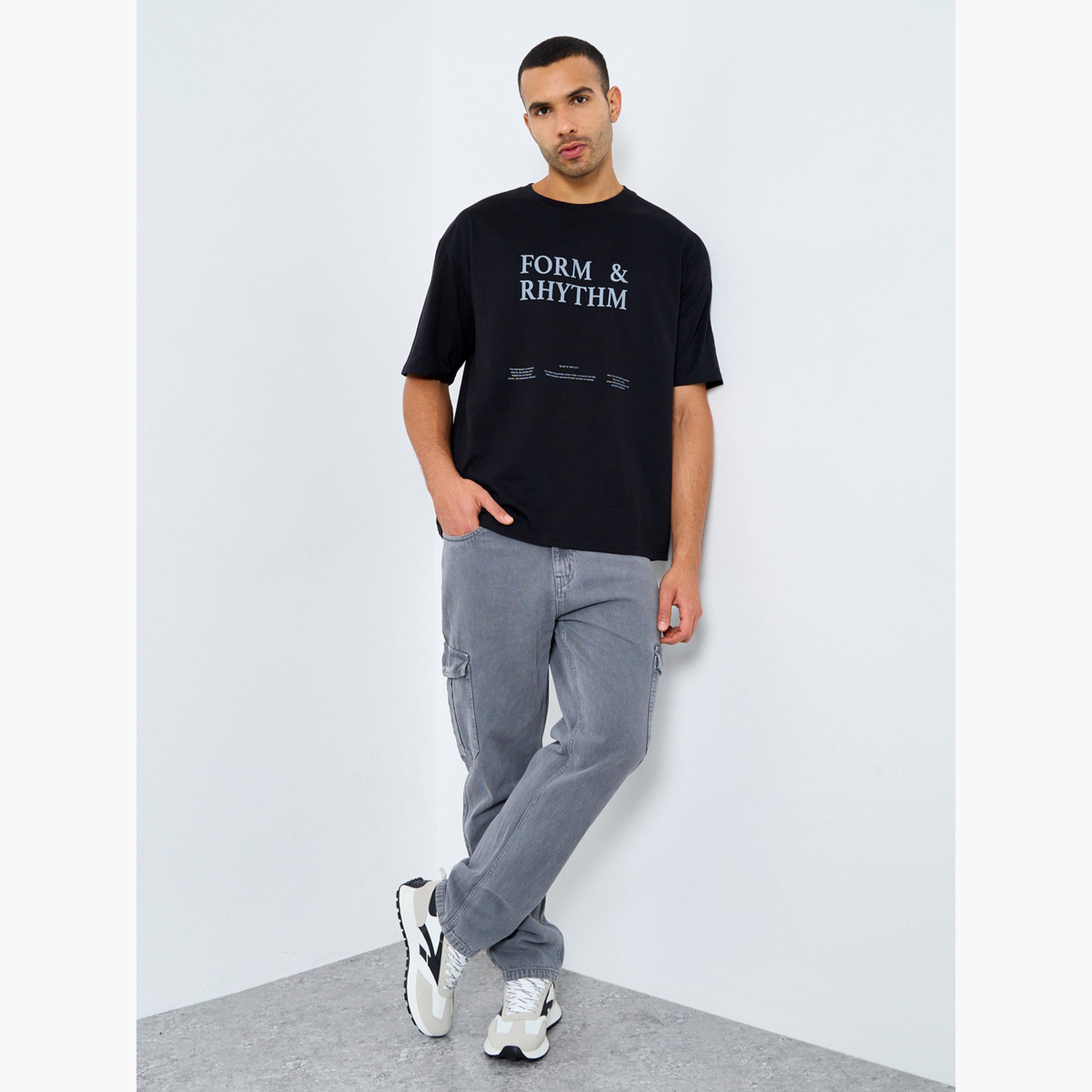 Styli Men Black Graphic Print Oversized T-Shirt-men-clothing-tshirtsandpolos-tshirts-image-2