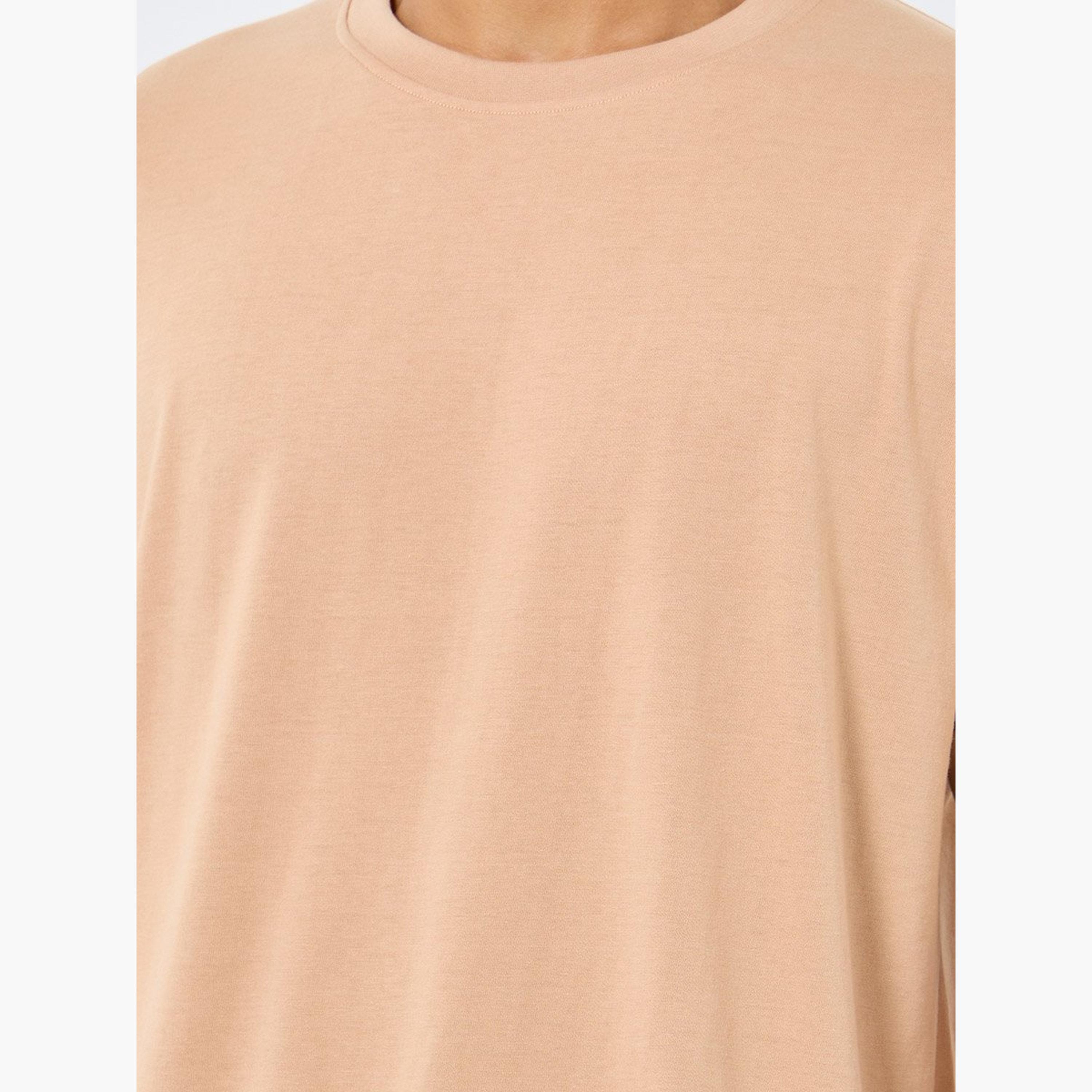 ستايلي - تي شيرت جيرسي للرجال مقاس كبير مطبوع عليه نص لون بيج-men-clothing-tshirtsandpolos-tshirts-image-4