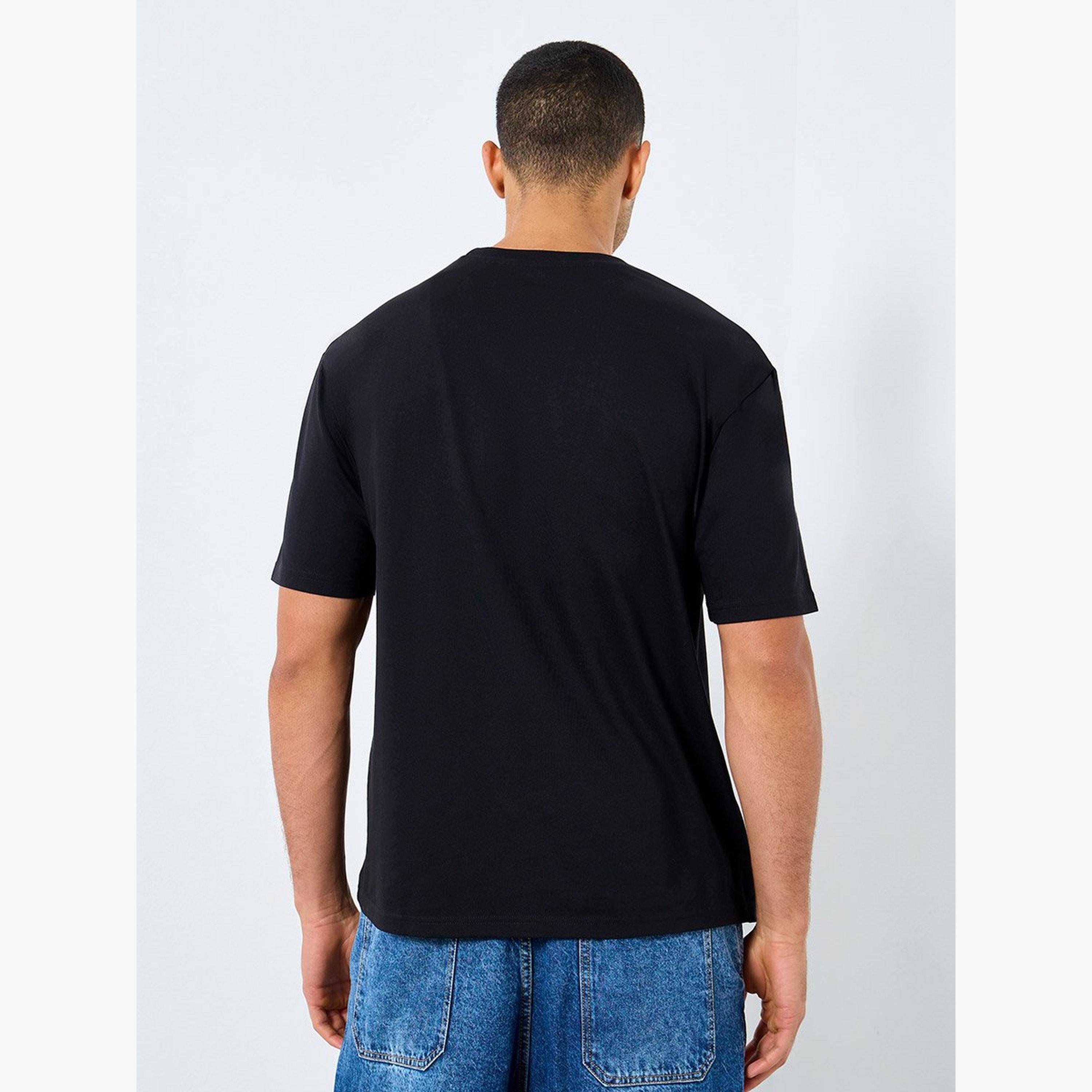 Styli Men Black Oversized Graphic Print Jersey T-Shirt-men-clothing-tshirtsandpolos-tshirts-image-4
