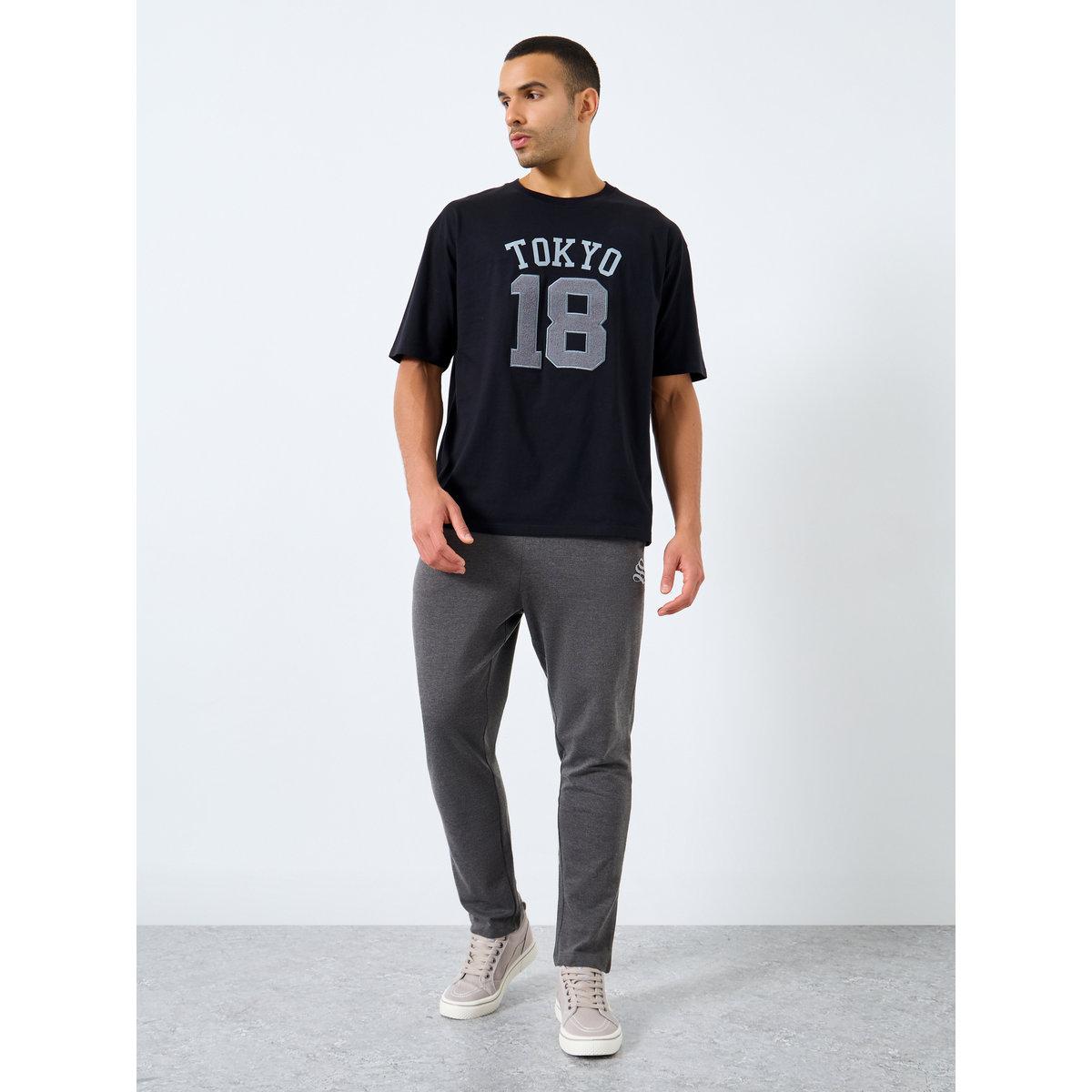 Styli Oversized Jersey T-Shirt with Towel Embroidery Detail-men-clothing-tshirtsandpolos-tshirts-image-2