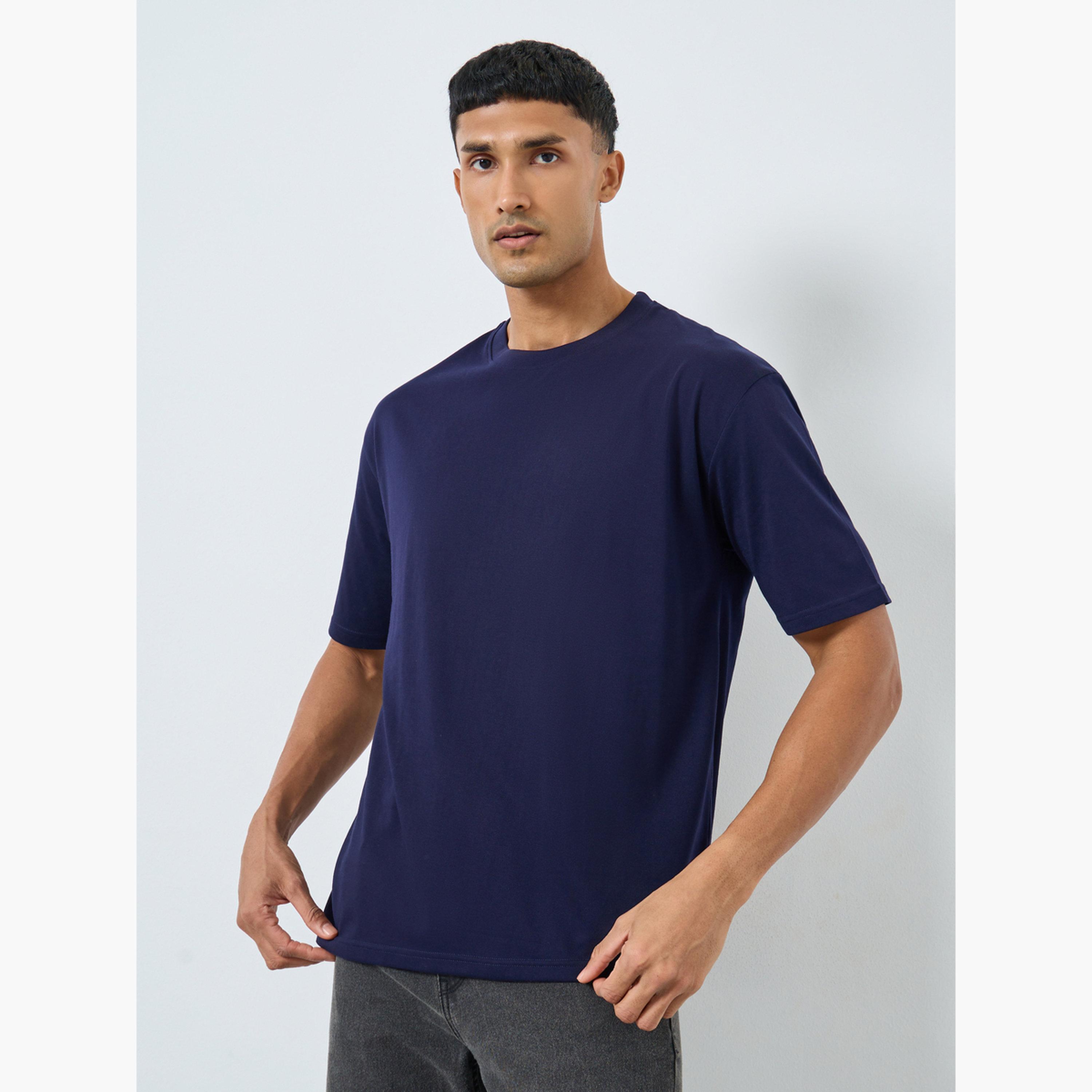 Styli Men Navy Graphic Print Relaxed Fit T-Shirt-men-clothing-tshirtsandpolos-tshirts-image-1