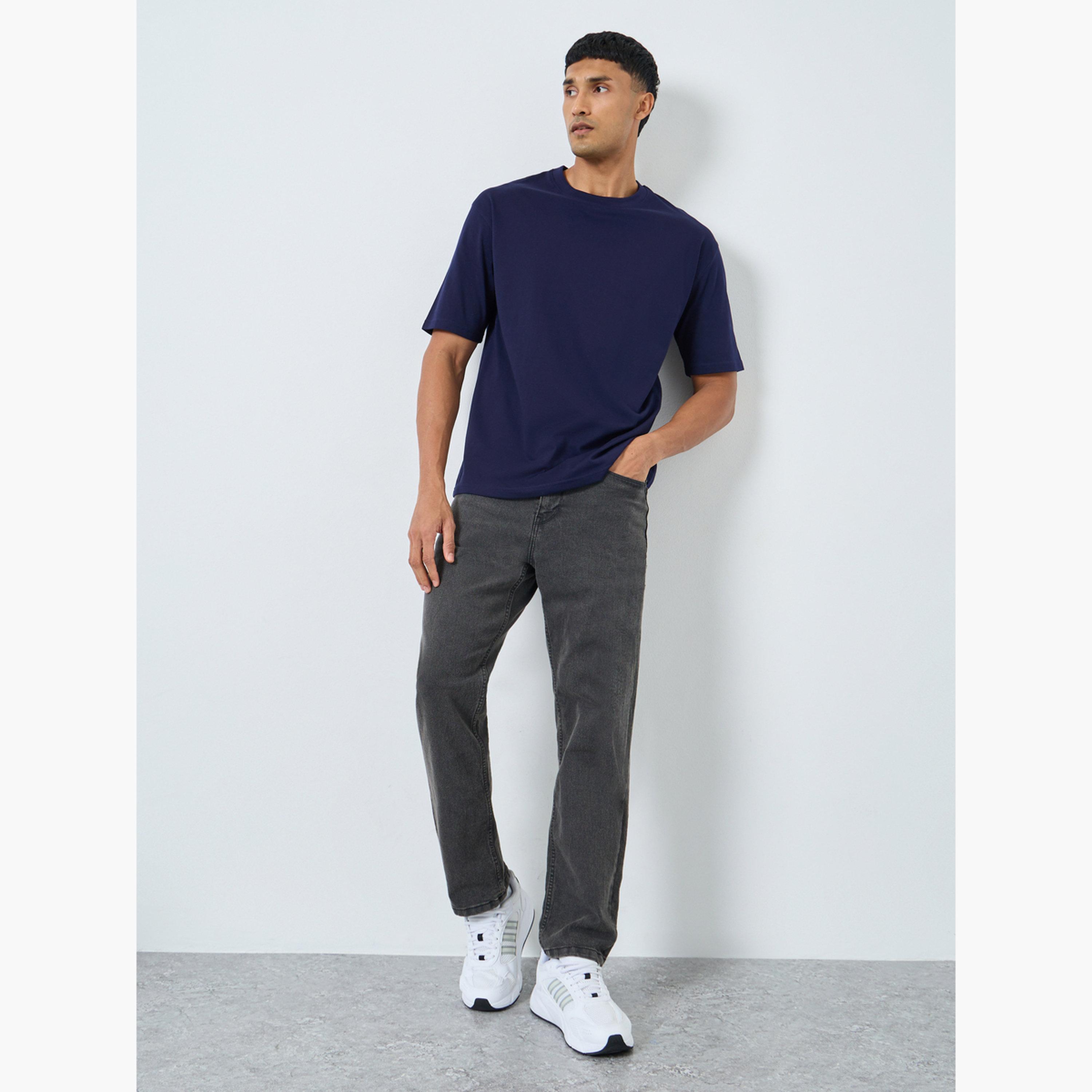 Styli Men Navy Graphic Print Relaxed Fit T-Shirt-men-clothing-tshirtsandpolos-tshirts-image-2