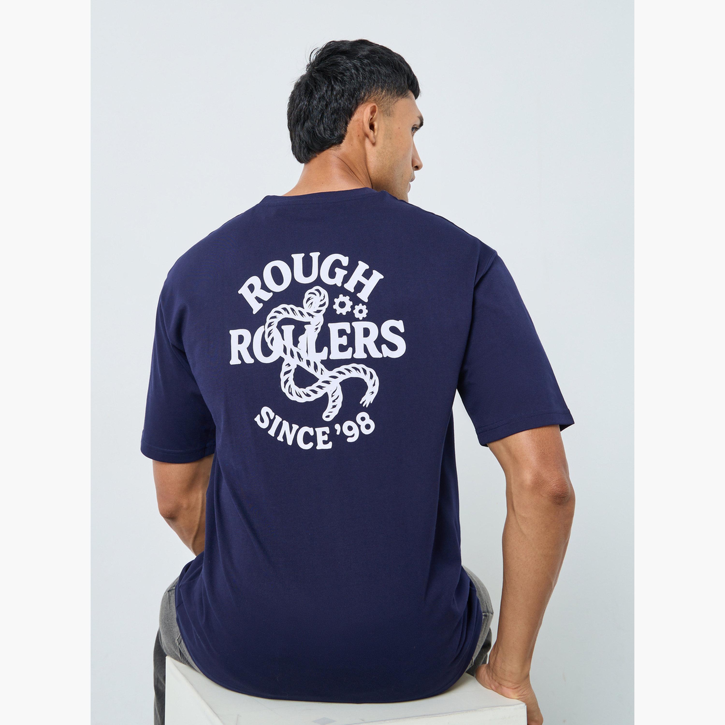 Styli Men Navy Graphic Print Relaxed Fit T-Shirt-men-clothing-tshirtsandpolos-tshirts-image-3
