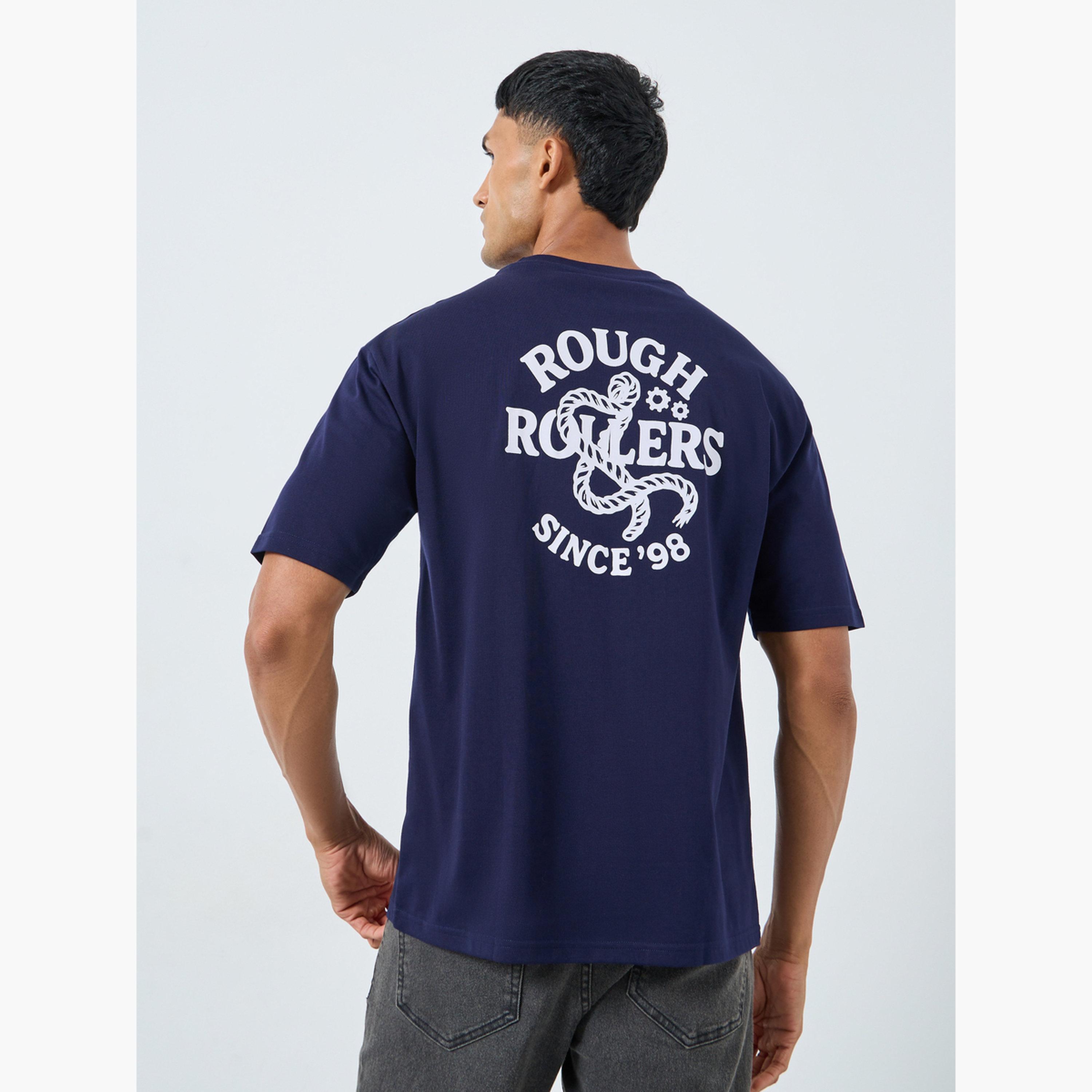 Styli Men Navy Graphic Print Relaxed Fit T-Shirt-men-clothing-tshirtsandpolos-tshirts-image-5