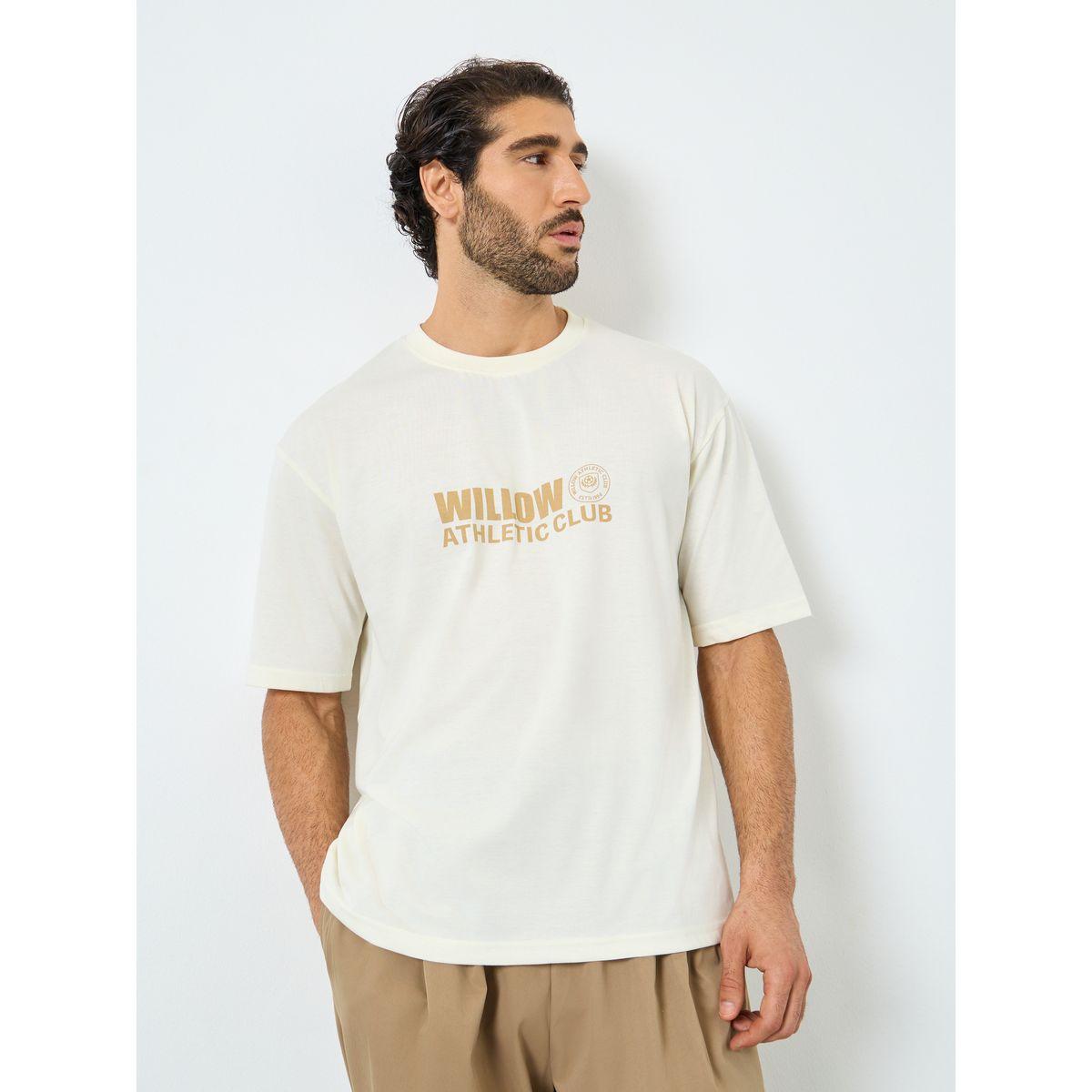 Styli Men Cream Graphic Print Oversized T-Shirt-men-clothing-tshirtsandpolos-tshirts-image-1