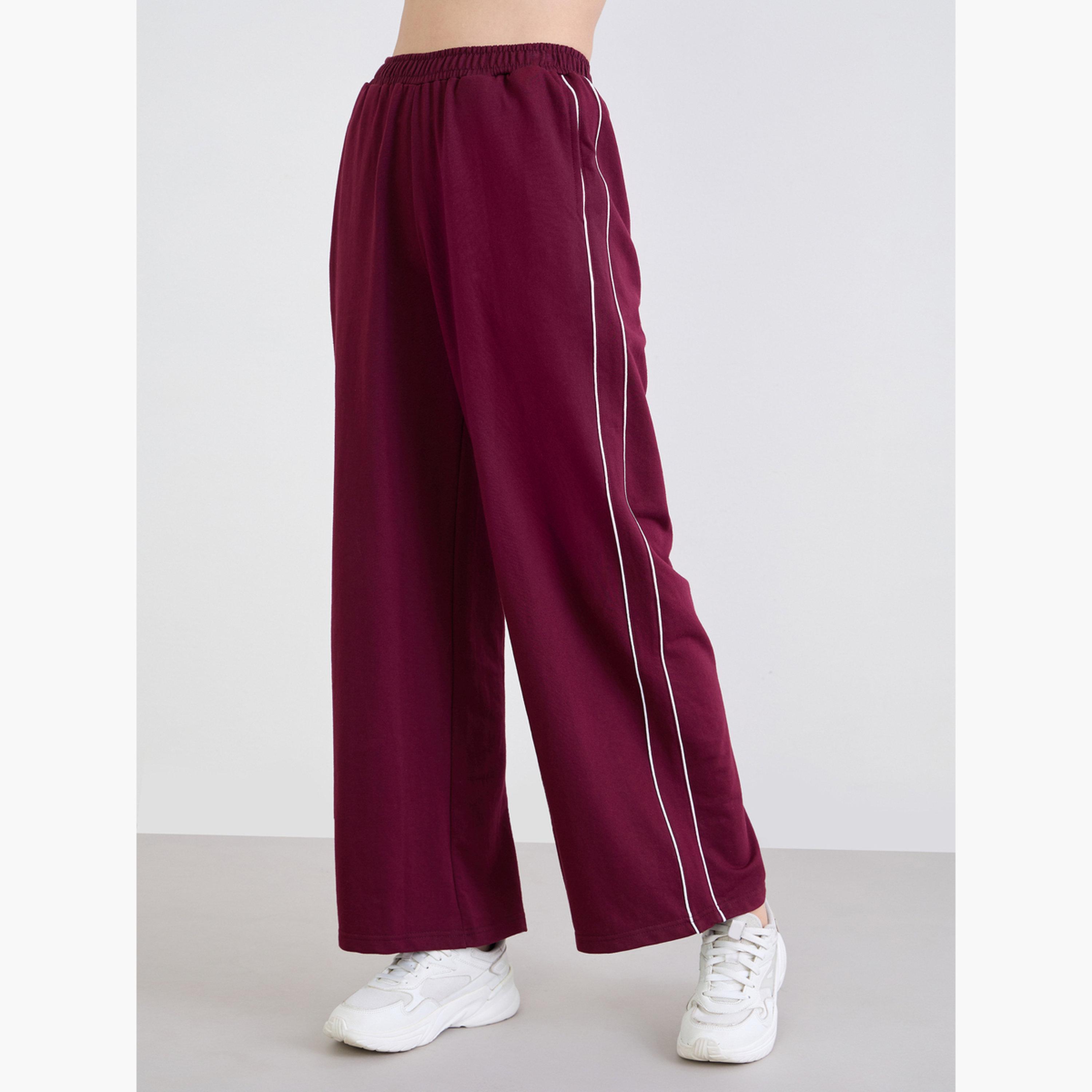 Styli Burgundy Oversized Longline Hoodie and Joggers Co-Ords-women-clothing-coordsets-image-5
