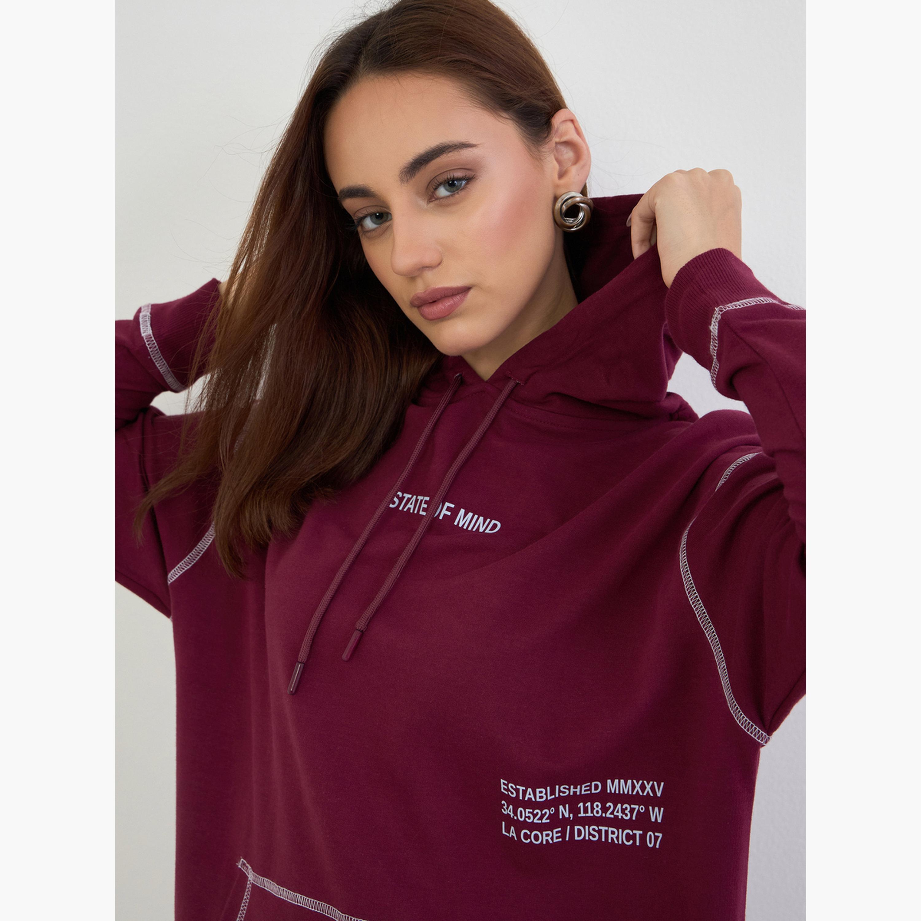 Styli Women Regular Fit Longline Hoodie and Joggers Co-Ords-women-clothing-coordsets-image-2