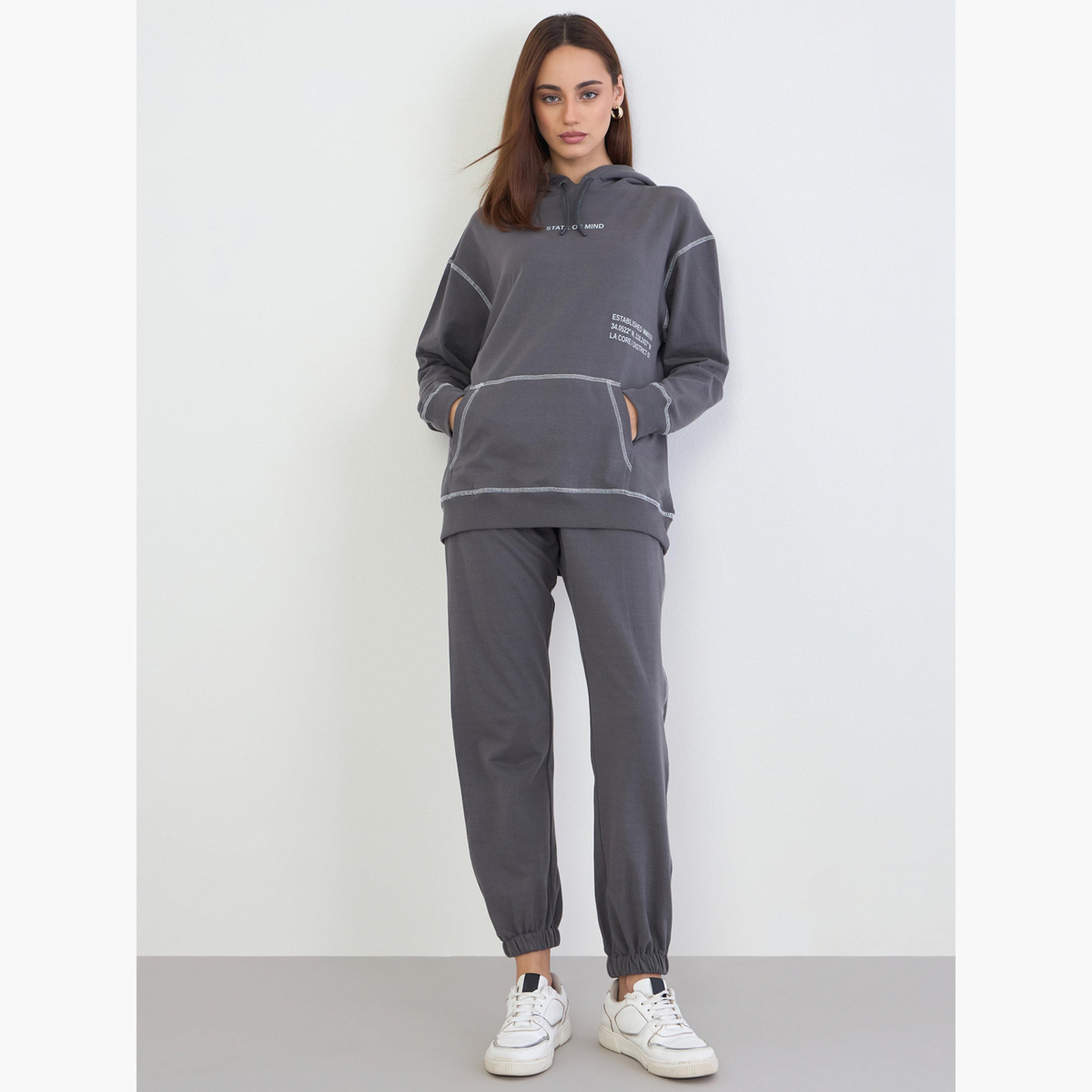Styli Women Regular Fit Longline Hoodie and Joggers Co-Ords-women-clothing-coordsets-image-1