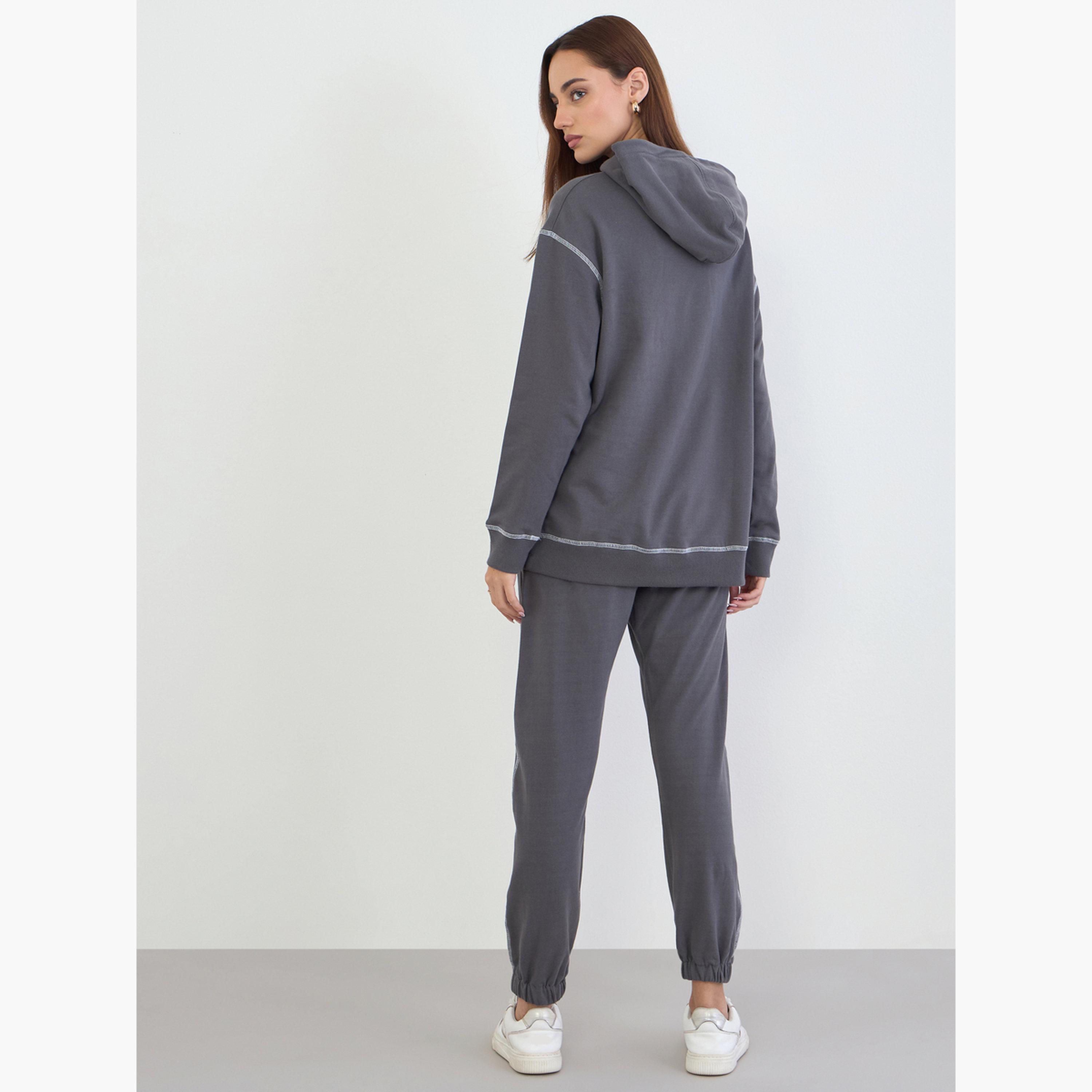 Styli Women Regular Fit Longline Hoodie and Joggers Co-Ords-women-clothing-coordsets-image-3